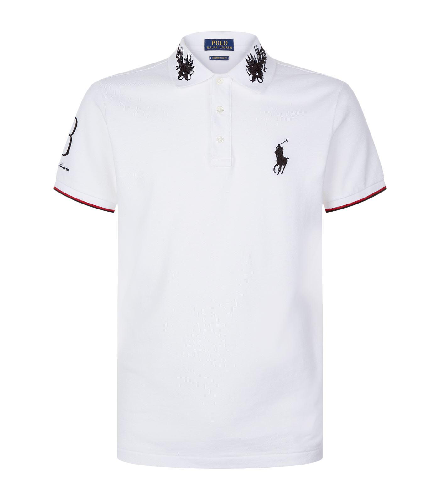 Ralph Lauren Dragon Embroidered Polo Neck Top in White for Men | Lyst Canada