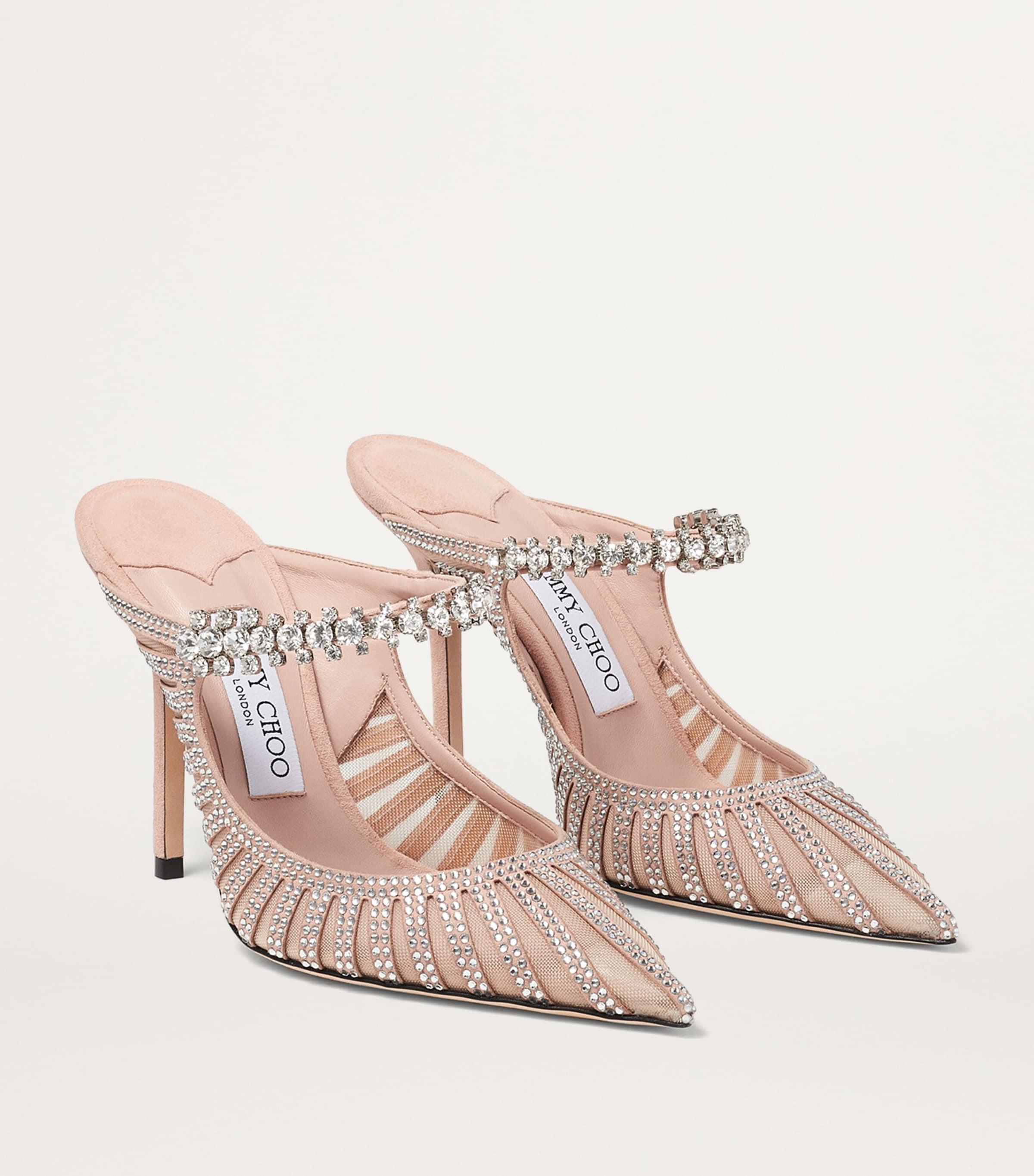 Jimmy Choo Bing 100 Embellished Mules in Pink | Lyst