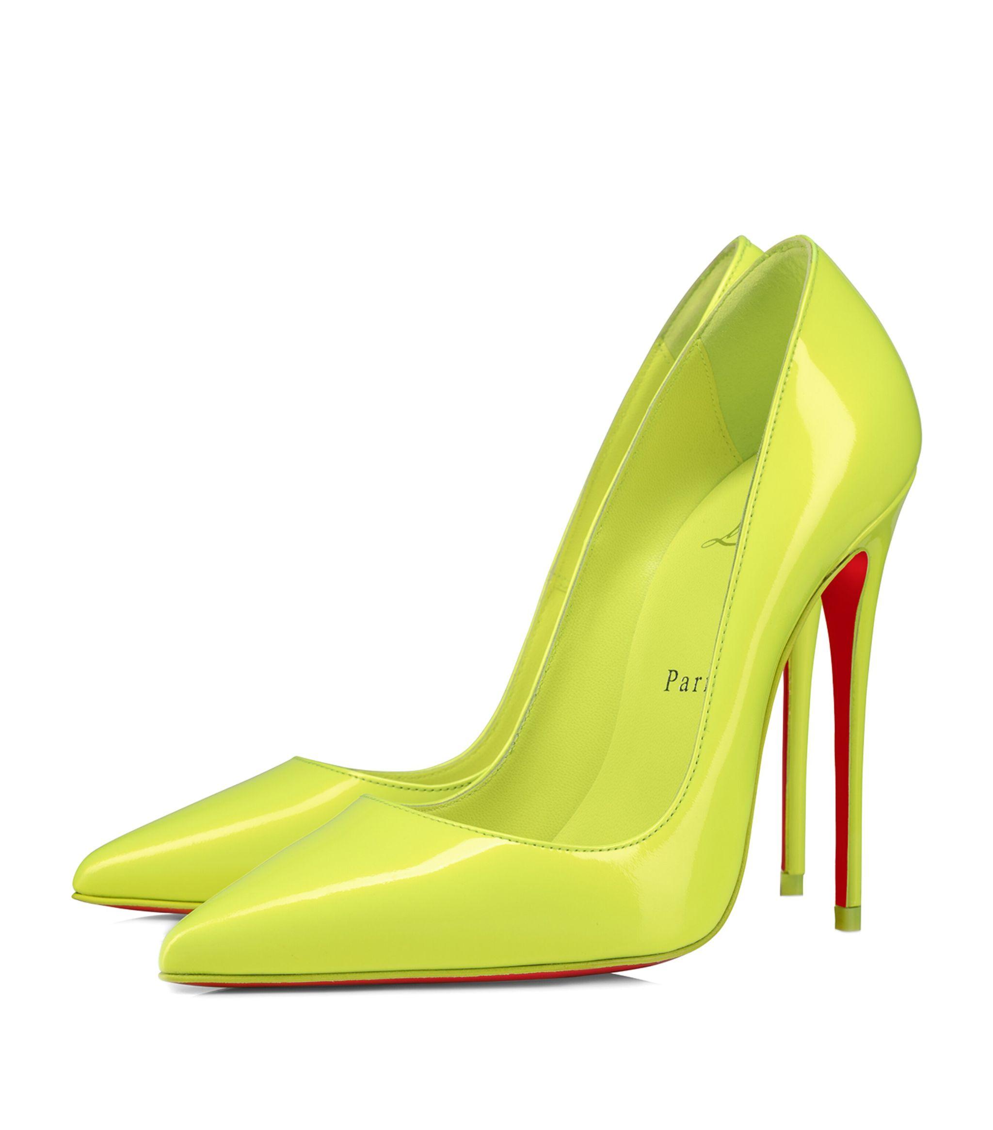 shuttle Egern absorberende Christian Louboutin So Kate Patent Leather Pumps 120 in Yellow | Lyst