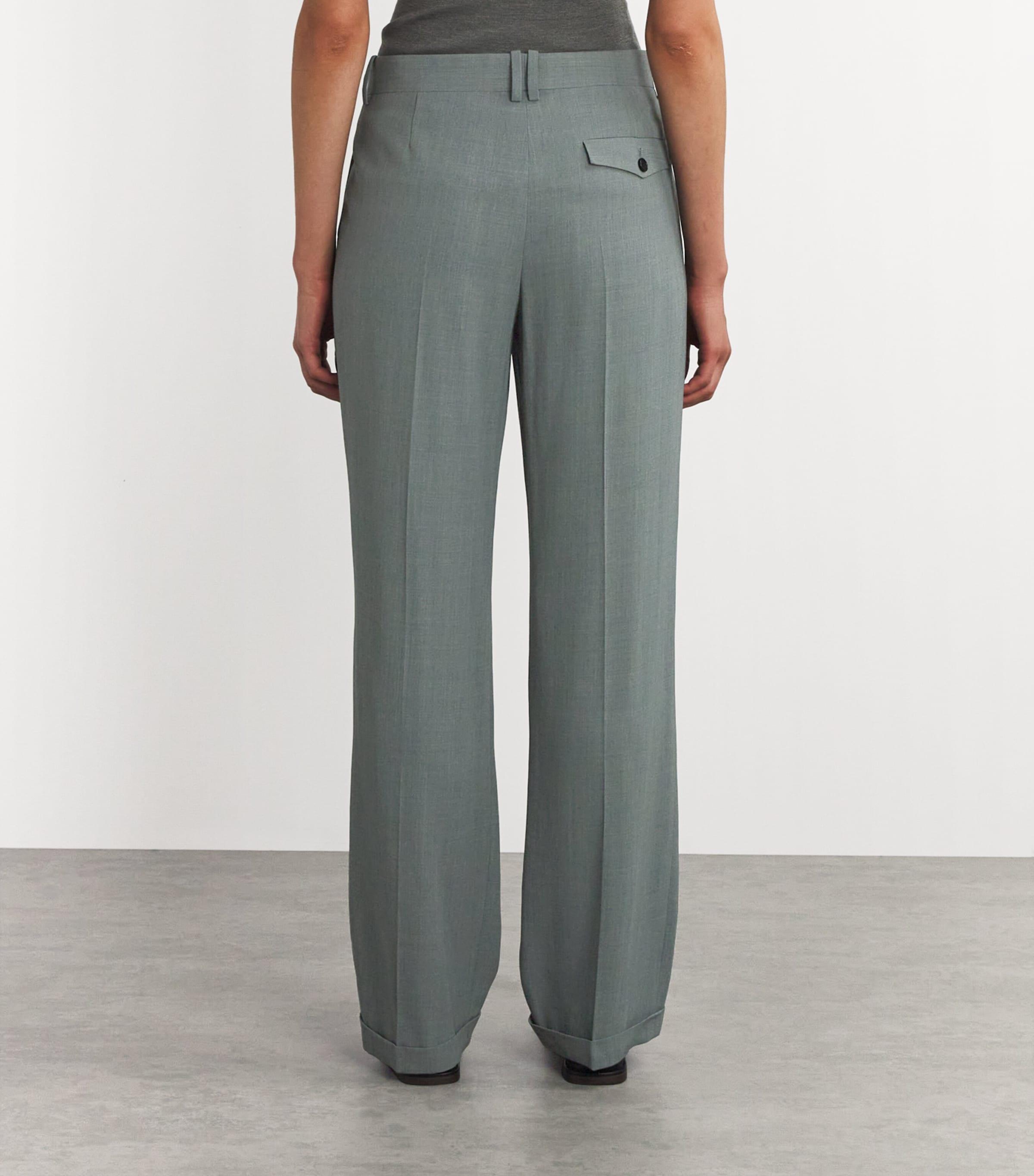 パンツ The Row Everhart Pants In Wool Gabardine THE ROW Everhart pleated wool-blend straight-leg pants | NET