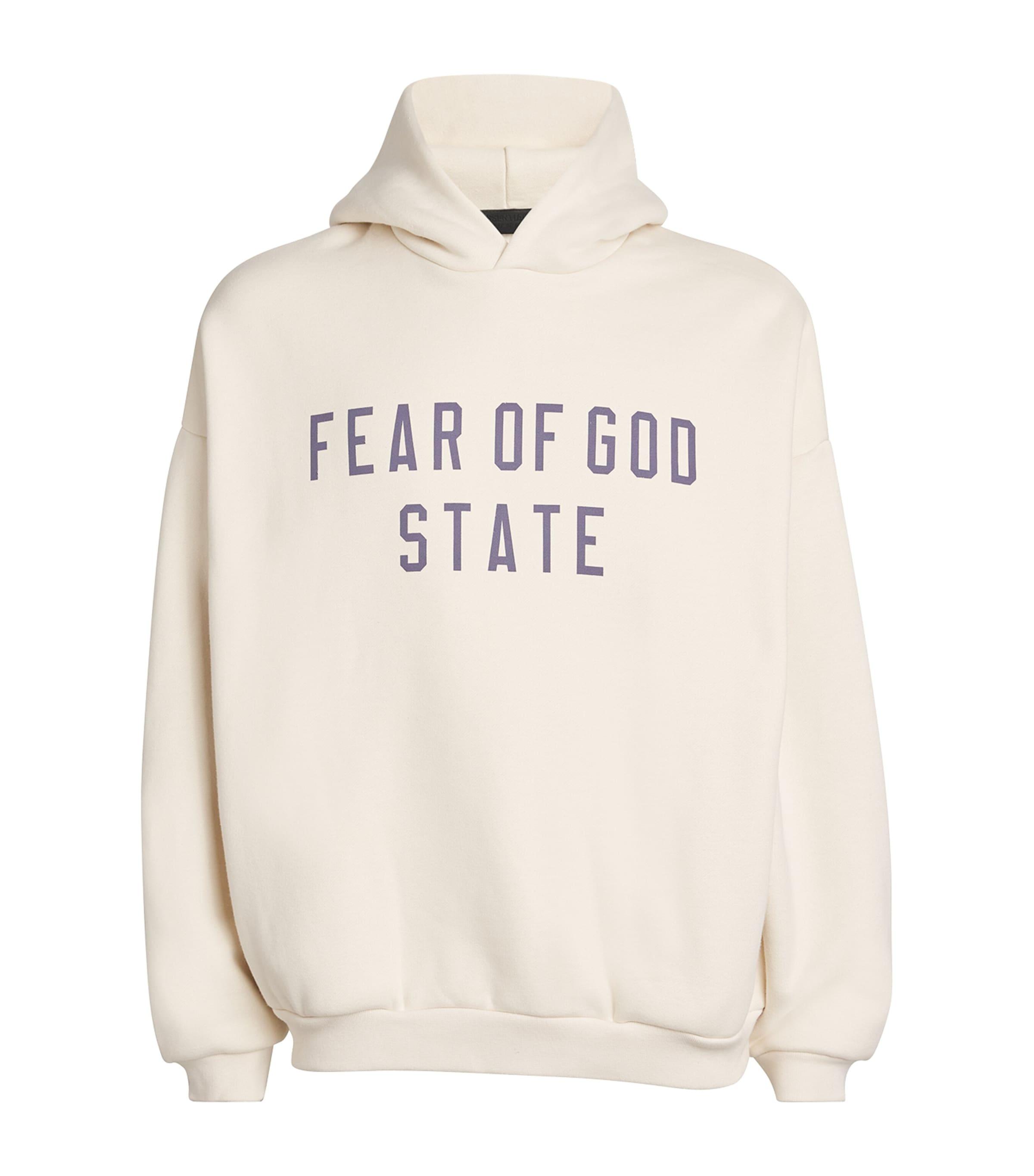 Fear Of God Cotton Blend Logo Hoodie in White for Men Lyst UK