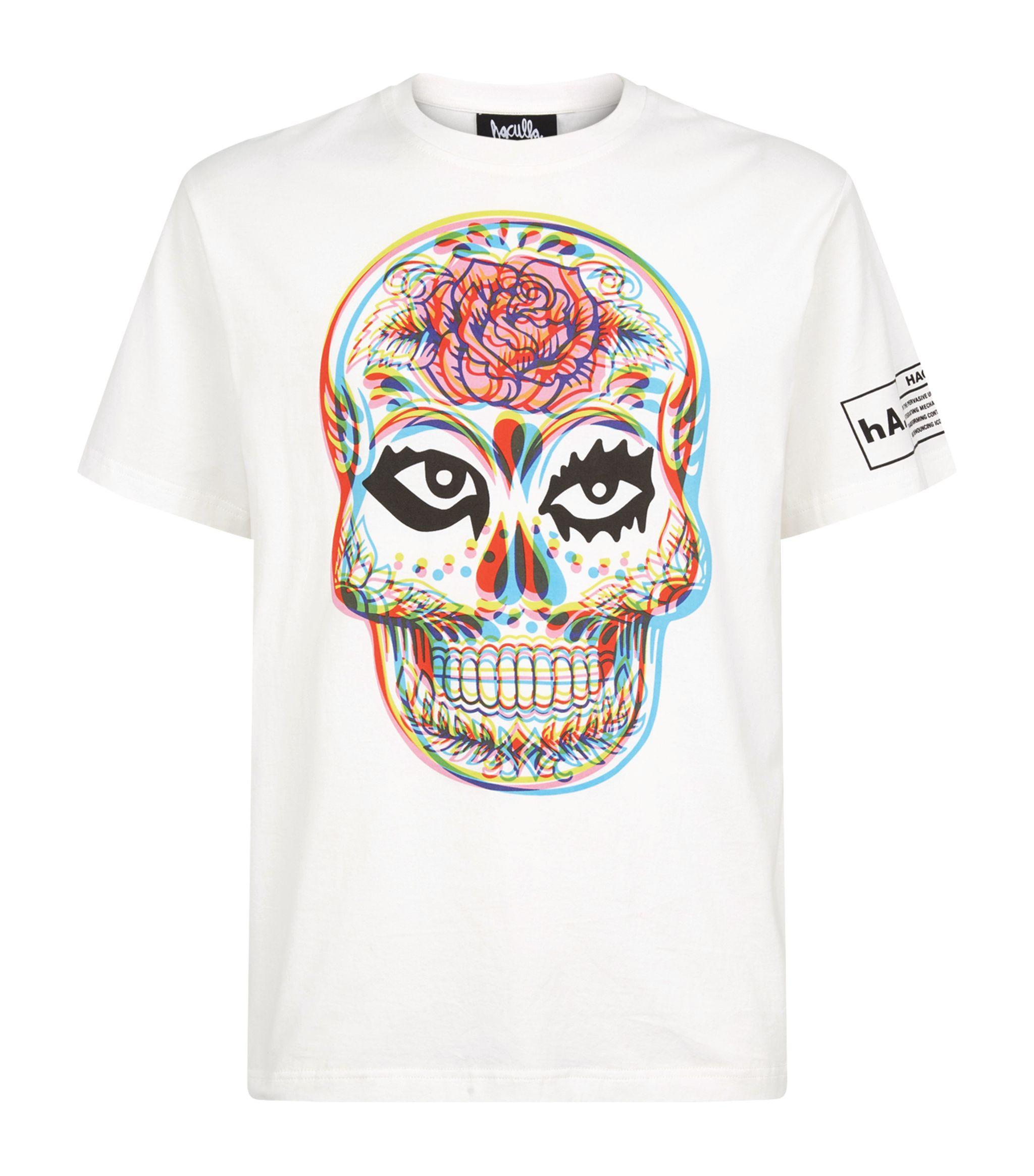 mens white skull t shirt