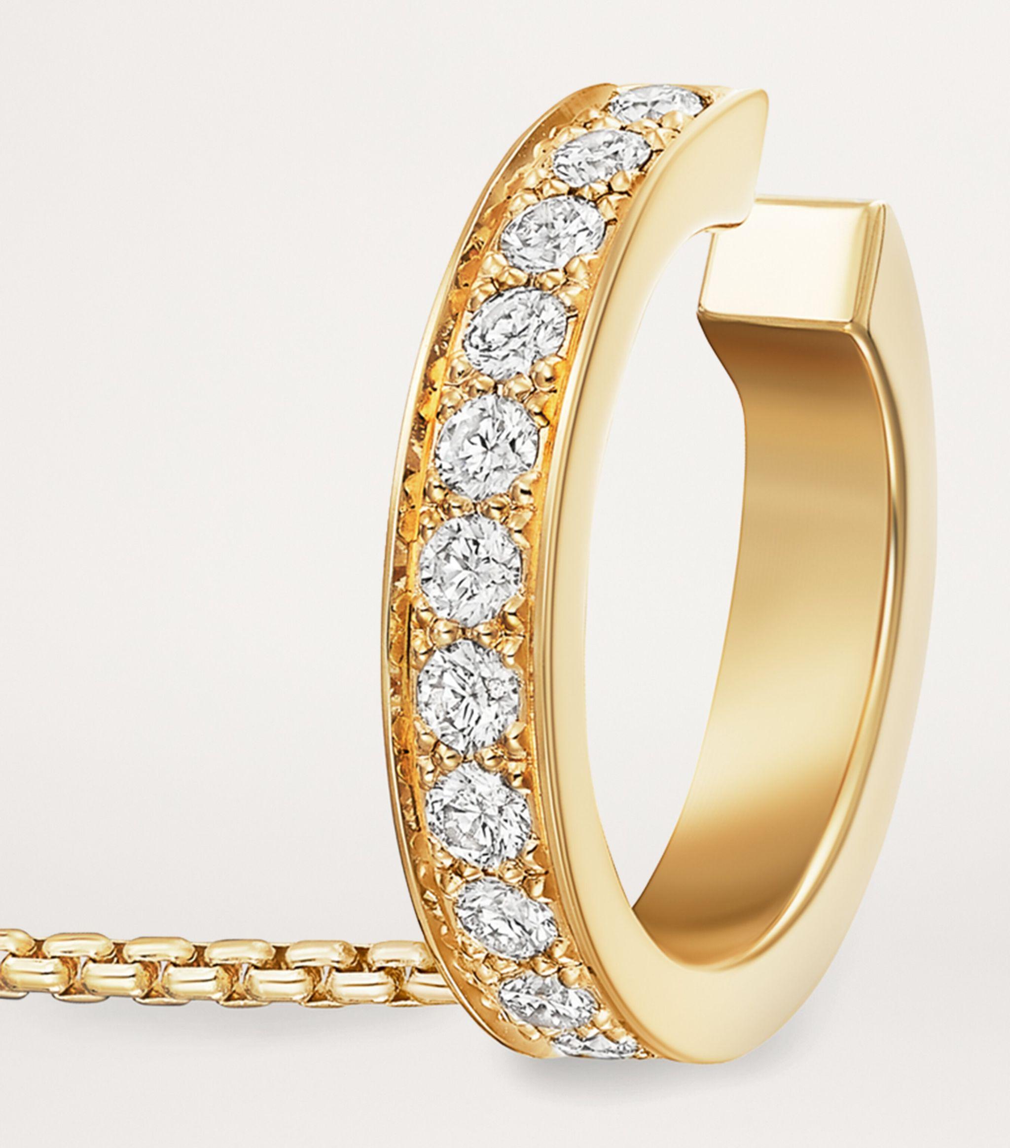 Cartier And Diamond Love Hoop Single Earring in Metallic | Lyst Cartier And Diamond Love Hoop Single Earring in Metallic | Lyst