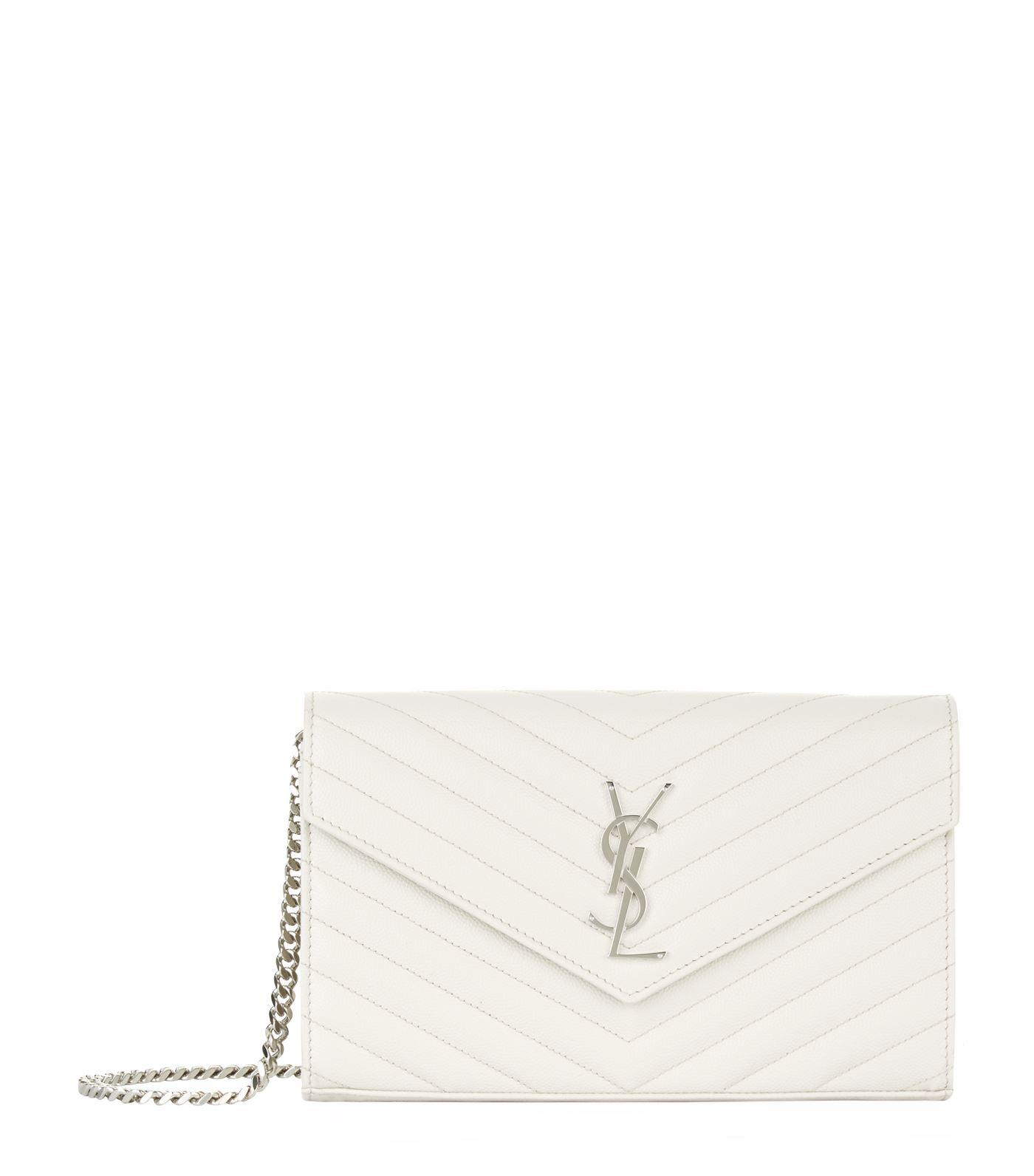 white monogram wallet