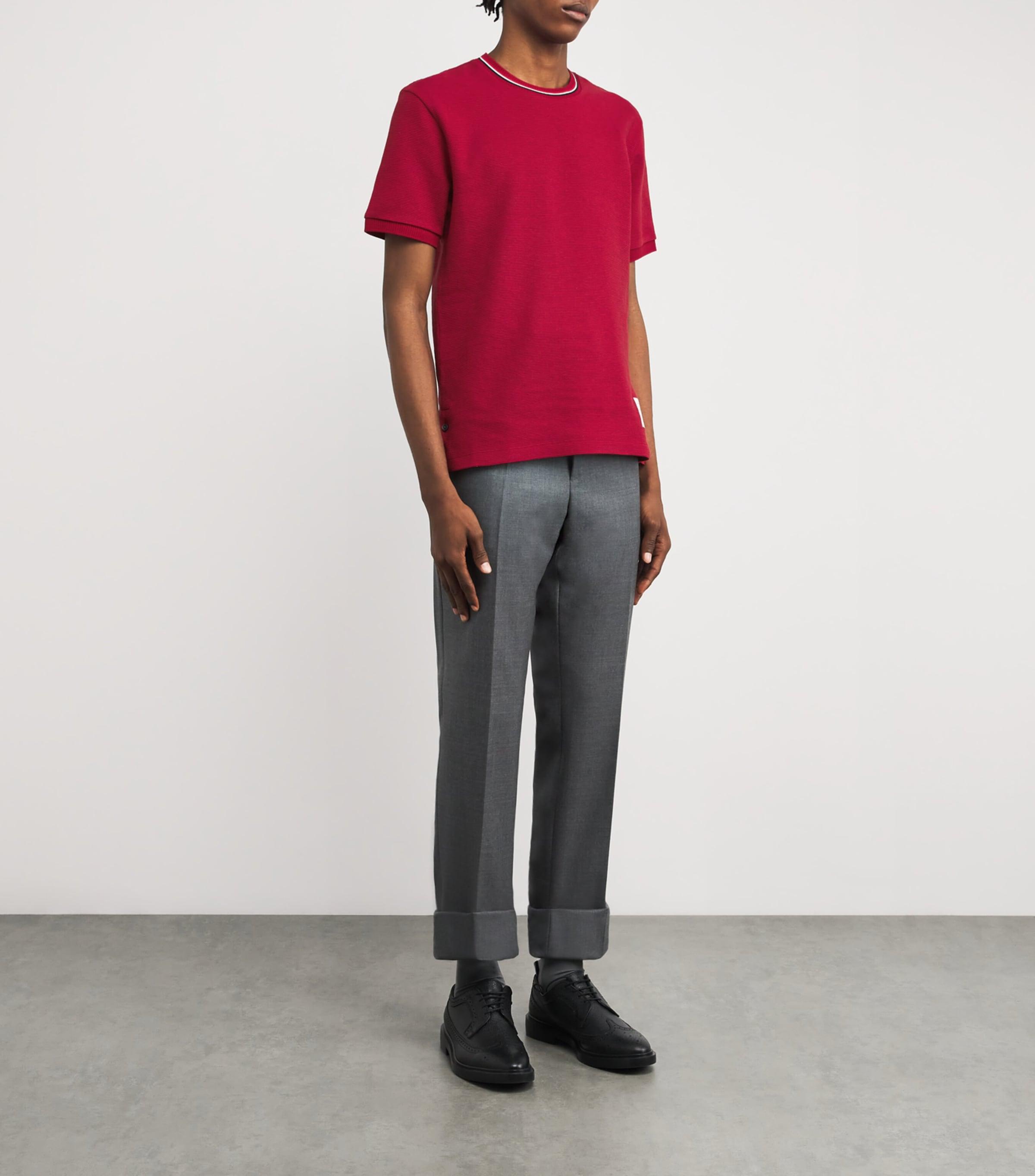 Thom Browne｜SHORT-SLEEVED ROUND NECK T-SHIRTS (FJS133A THOM BROWNE || New York Homme Logo Printed Short Sleeves