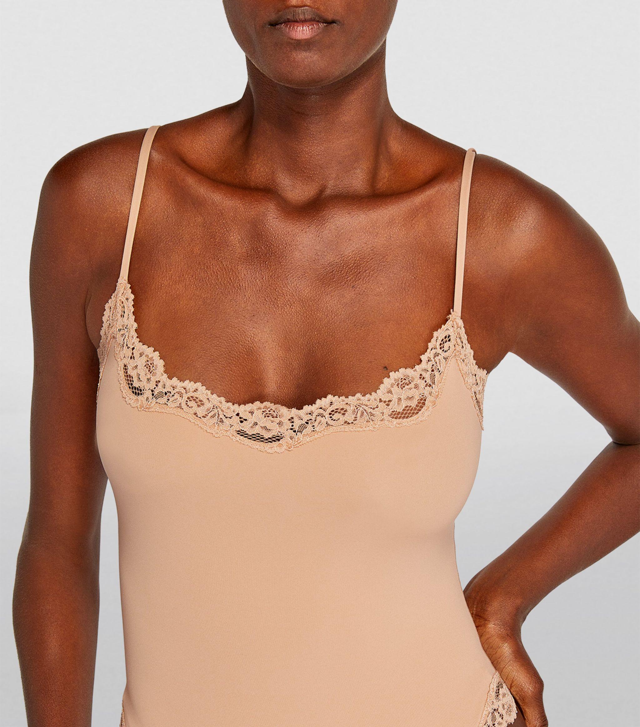 Skims Fits Everybody Lace-trim Cami Bodysuit in White