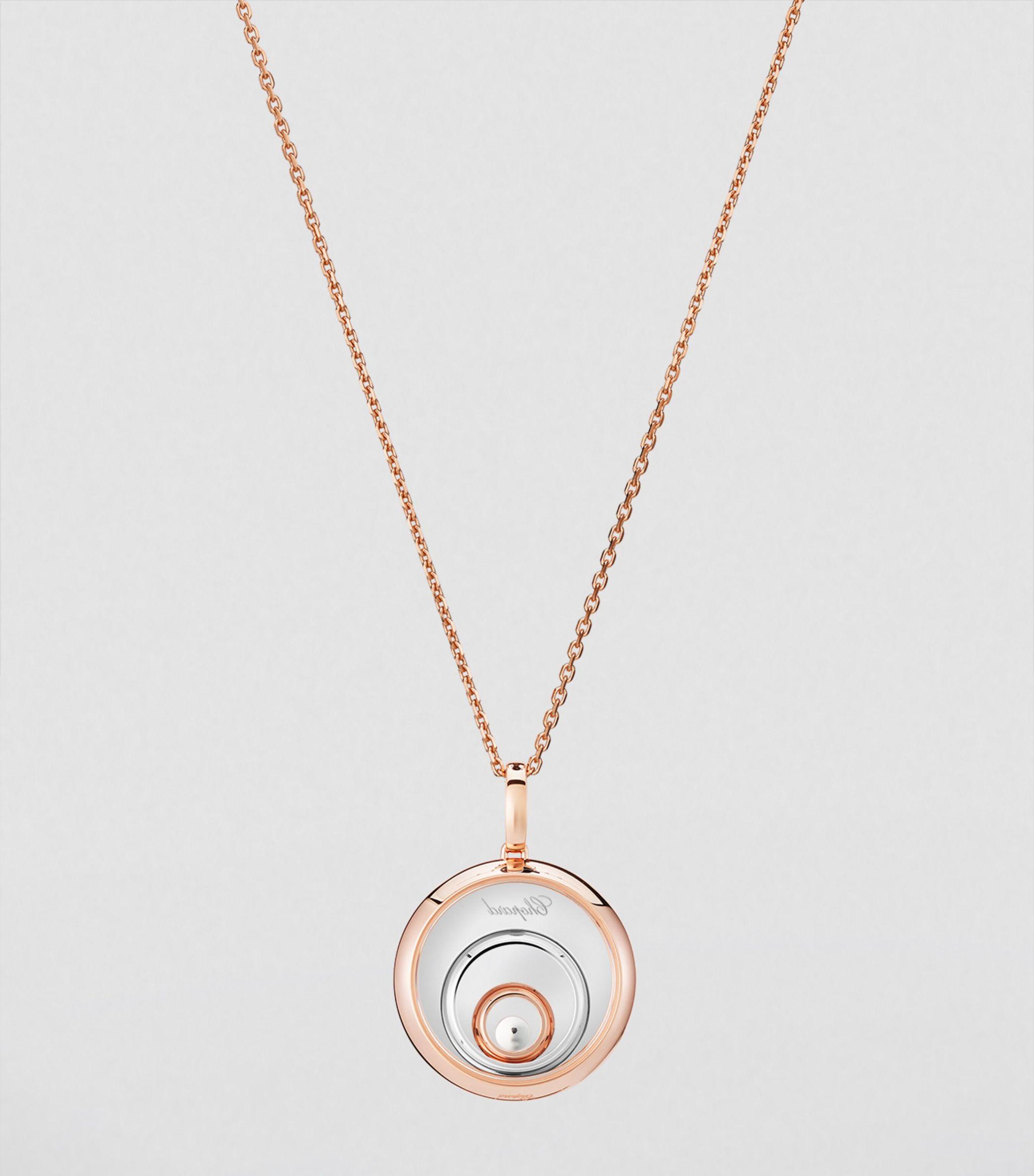 Chopard Rose Gold And Diamond Happy Spirit Necklace in Metallic