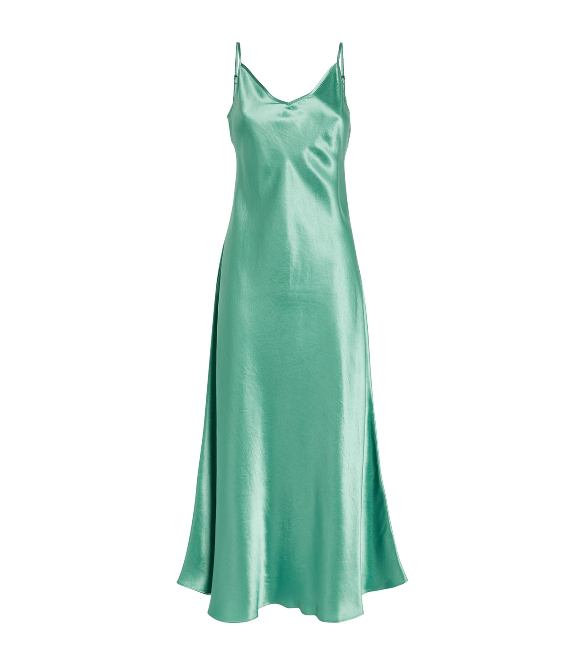 Max Mara Onda Slip Dress in Green | Lyst