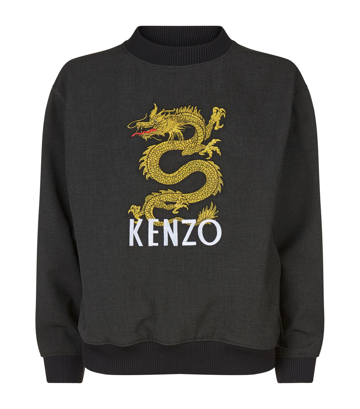 KENZO Embroidered Dragon Sweater in Grey (Gray) for Men - Lyst