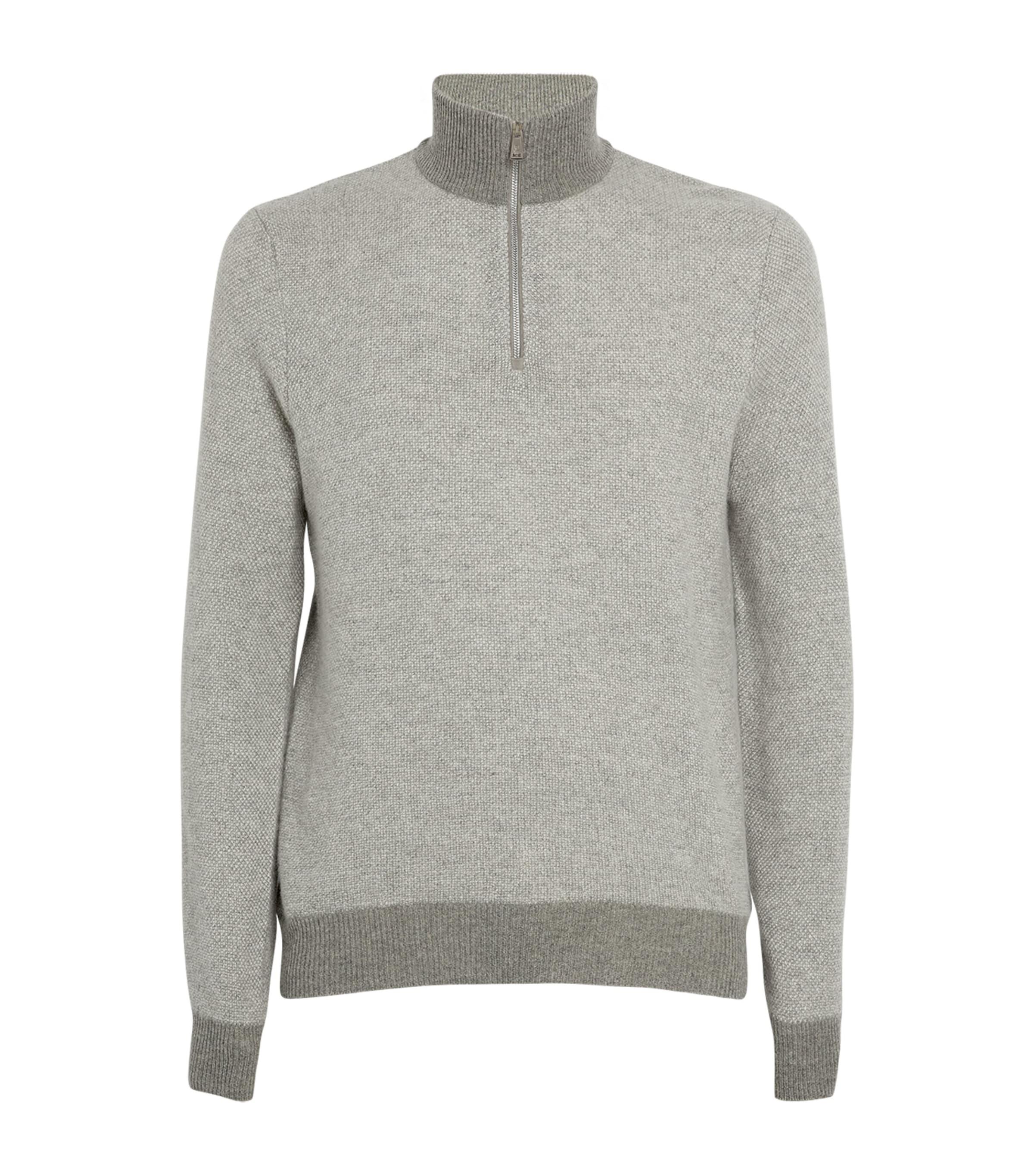 Ralph lauren half zip sweater grey best sale