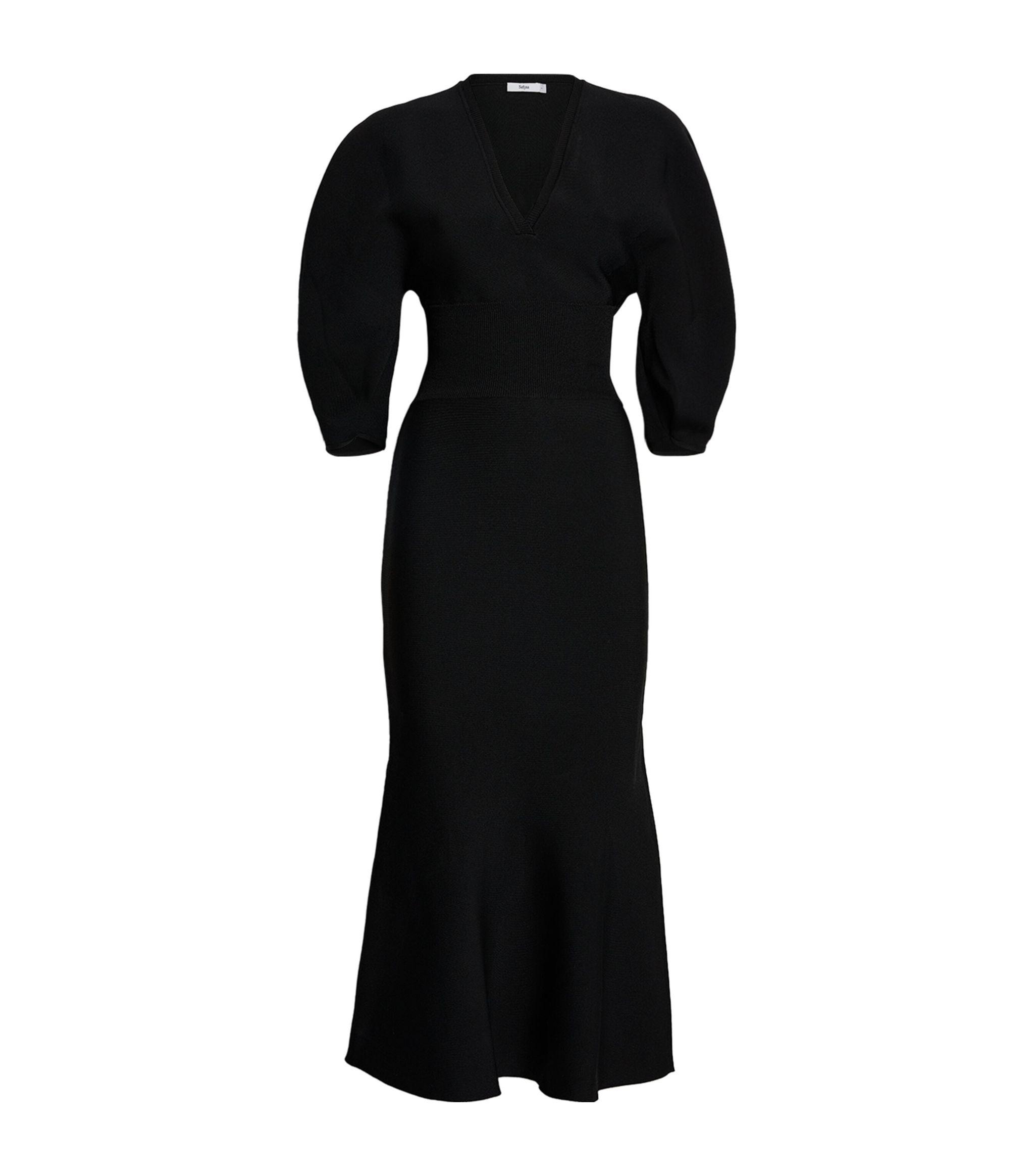 Safiyaa Kiera Fit-and-flare Dress in Black | Lyst