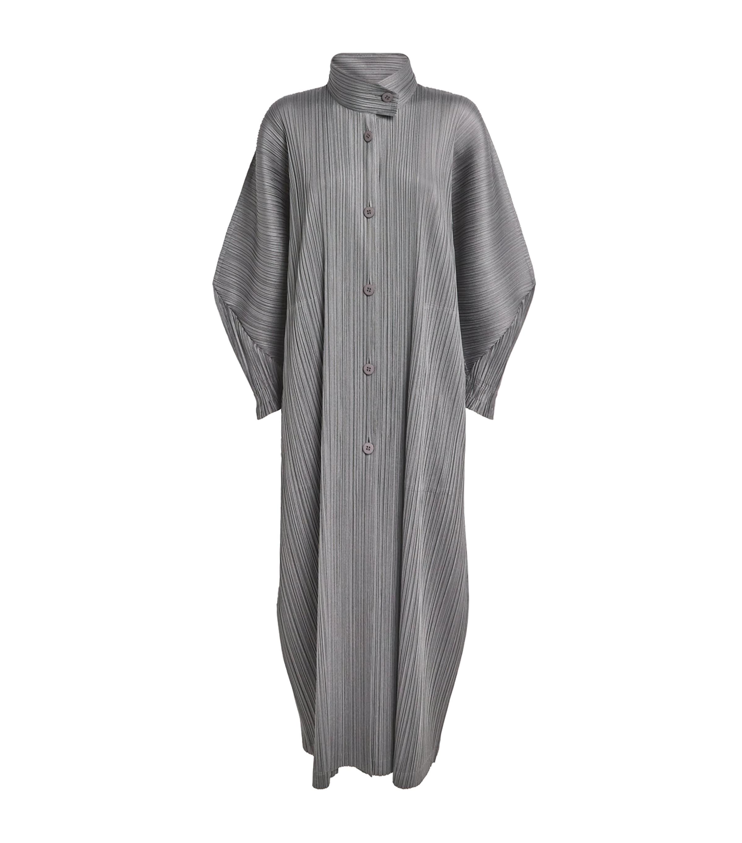 Pleats Please Issey Miyake Skyline A-Line Coat in Gray | Lyst