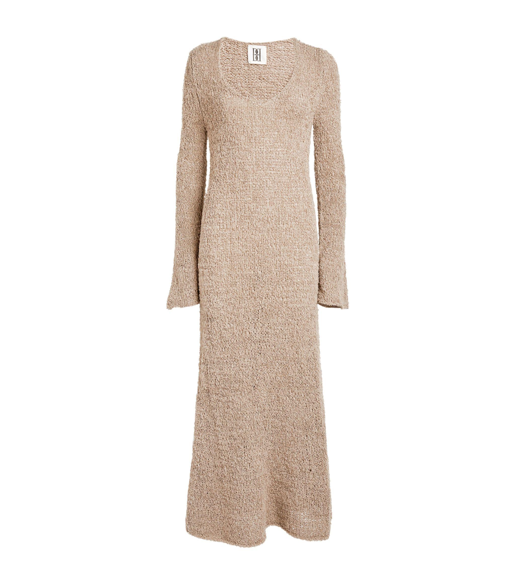 By Malene Birger Knitted Paige Maxi Dress in Natural | Lyst