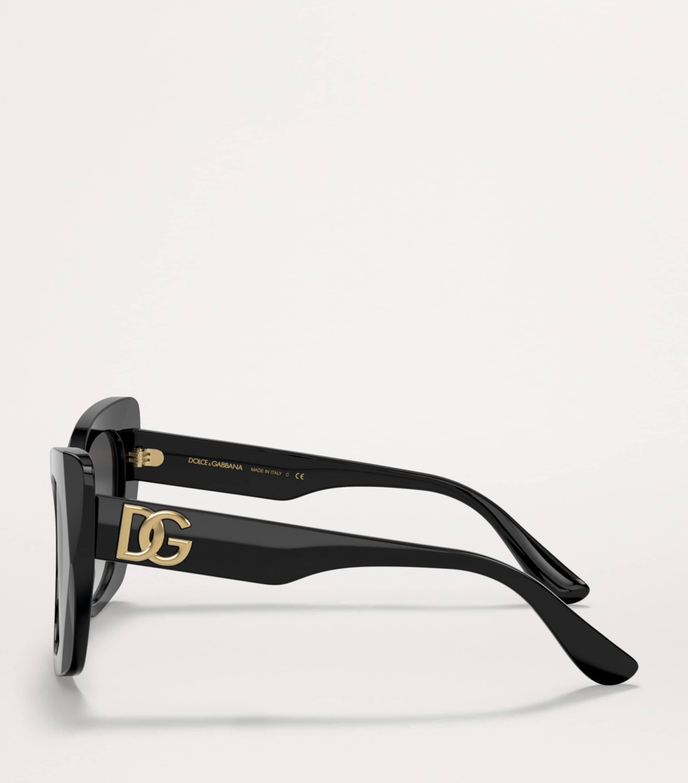 Dolce Gabbana Acetate Cat Eye Sunglasses in Black Lyst UK