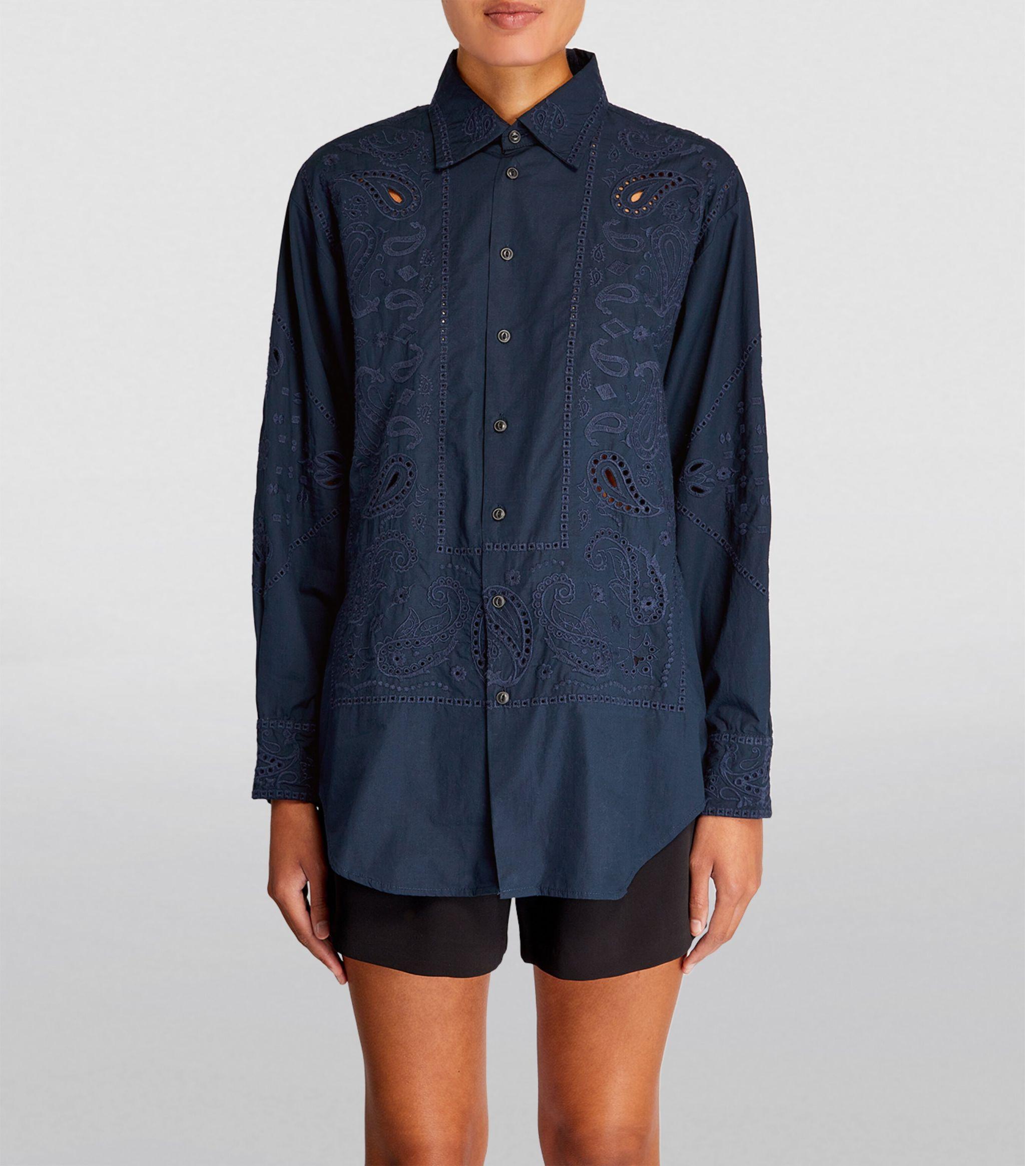 Rag & Embroidered Vivian in Blue Lyst