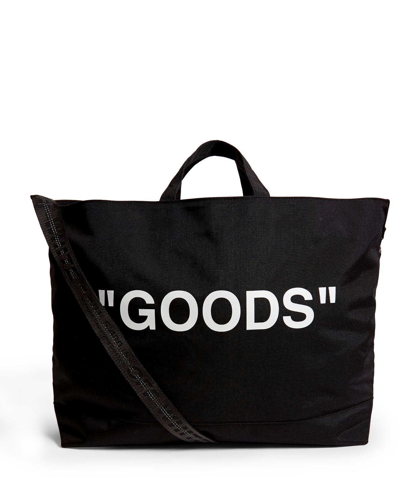 Off-White c/o Virgil Abloh Goods Quote Tote Bag in Black for Men | Lyst