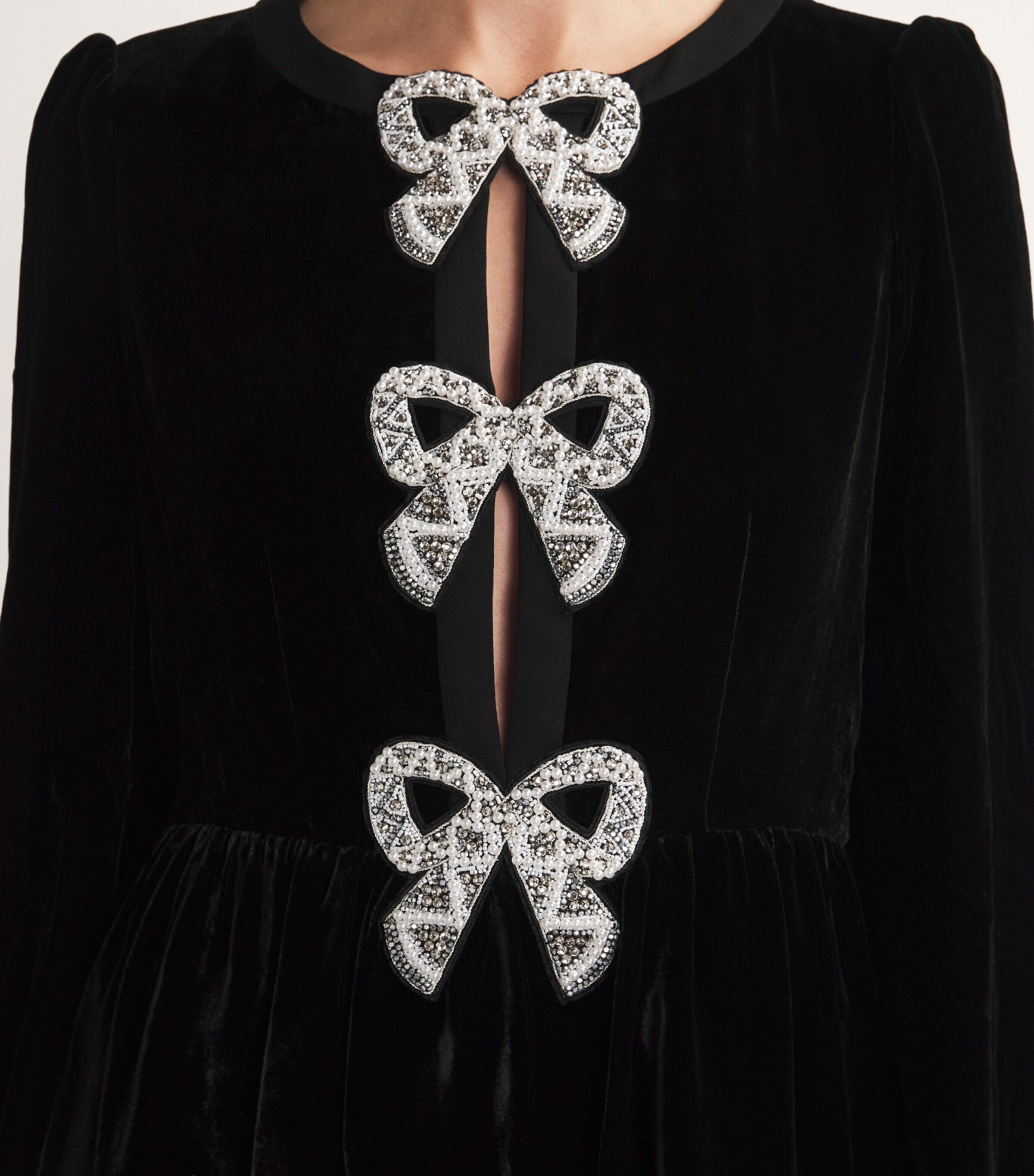 knee length dresses for ladies SALONI Camille Tulle Dress 10764 02/5554- Black/bugle Bows main image 1
