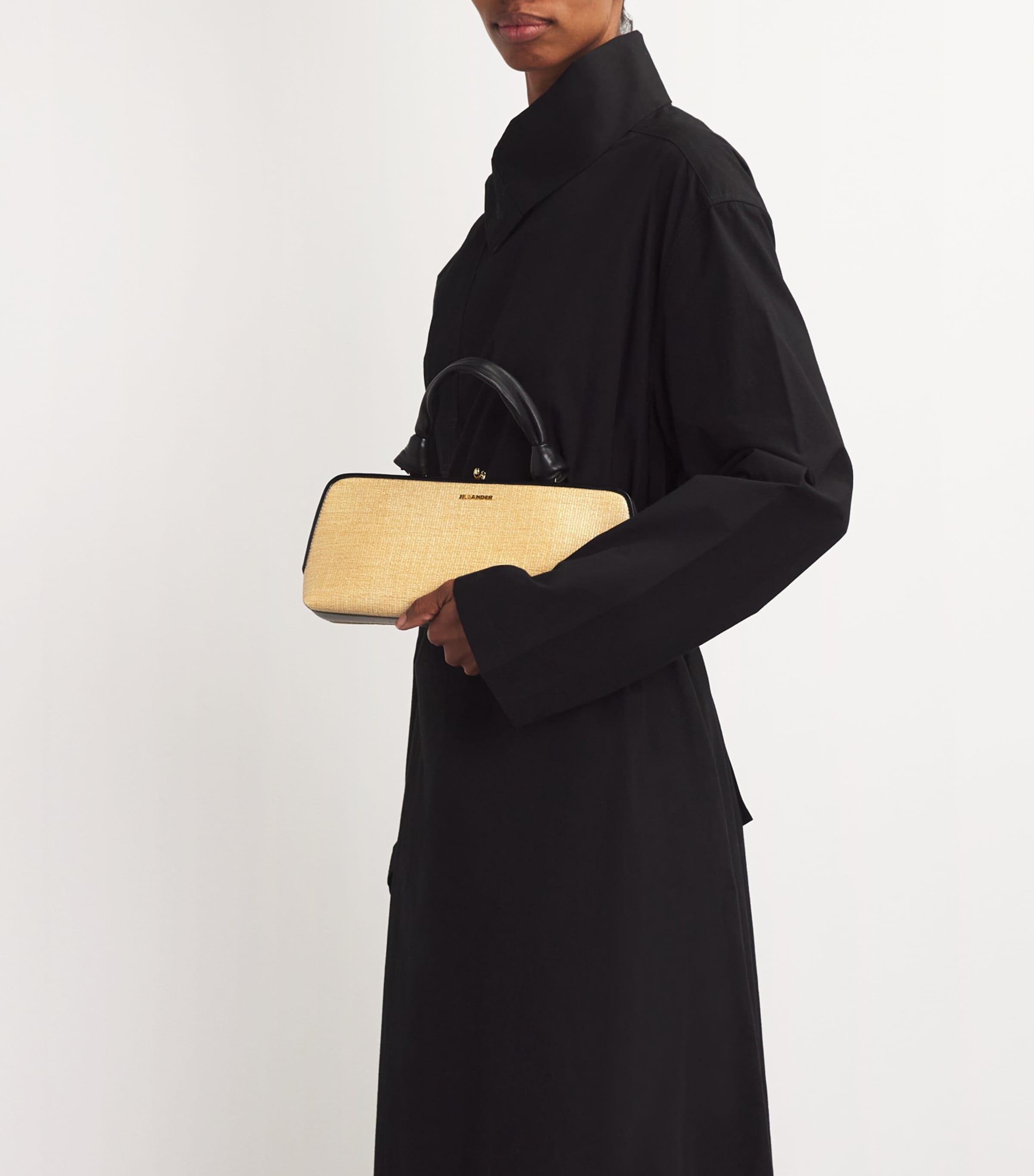 Jil Sander Small Raffia Goji Shoulder Bag in Natural | Lyst