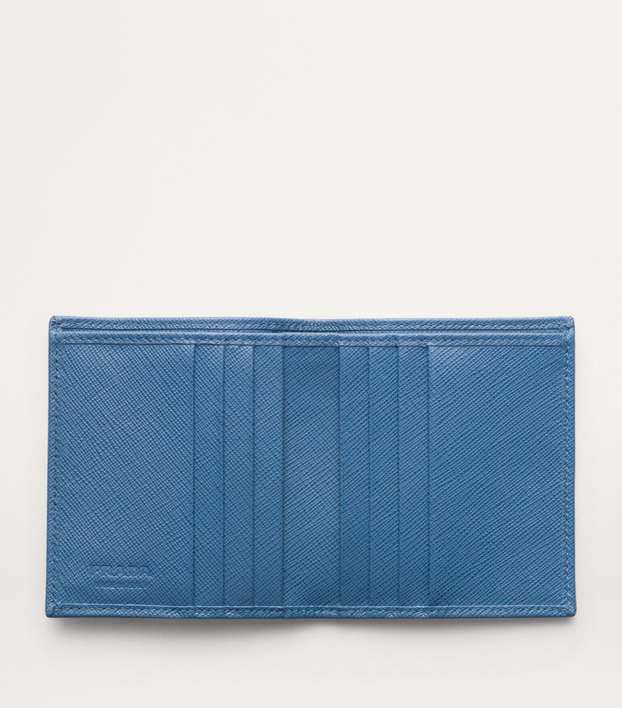 Prada Saffiano Leather Bifold Wallet in Blue for Men Lyst UK