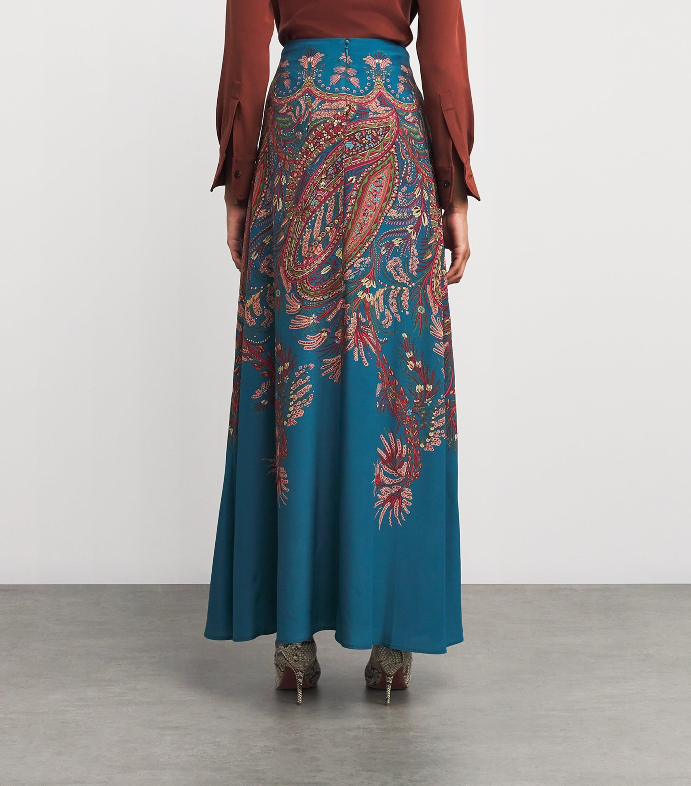 【関税&送料込】Etro Long Skirt ETRO floral-print Maxi Skirt | Blue | FARFETCH