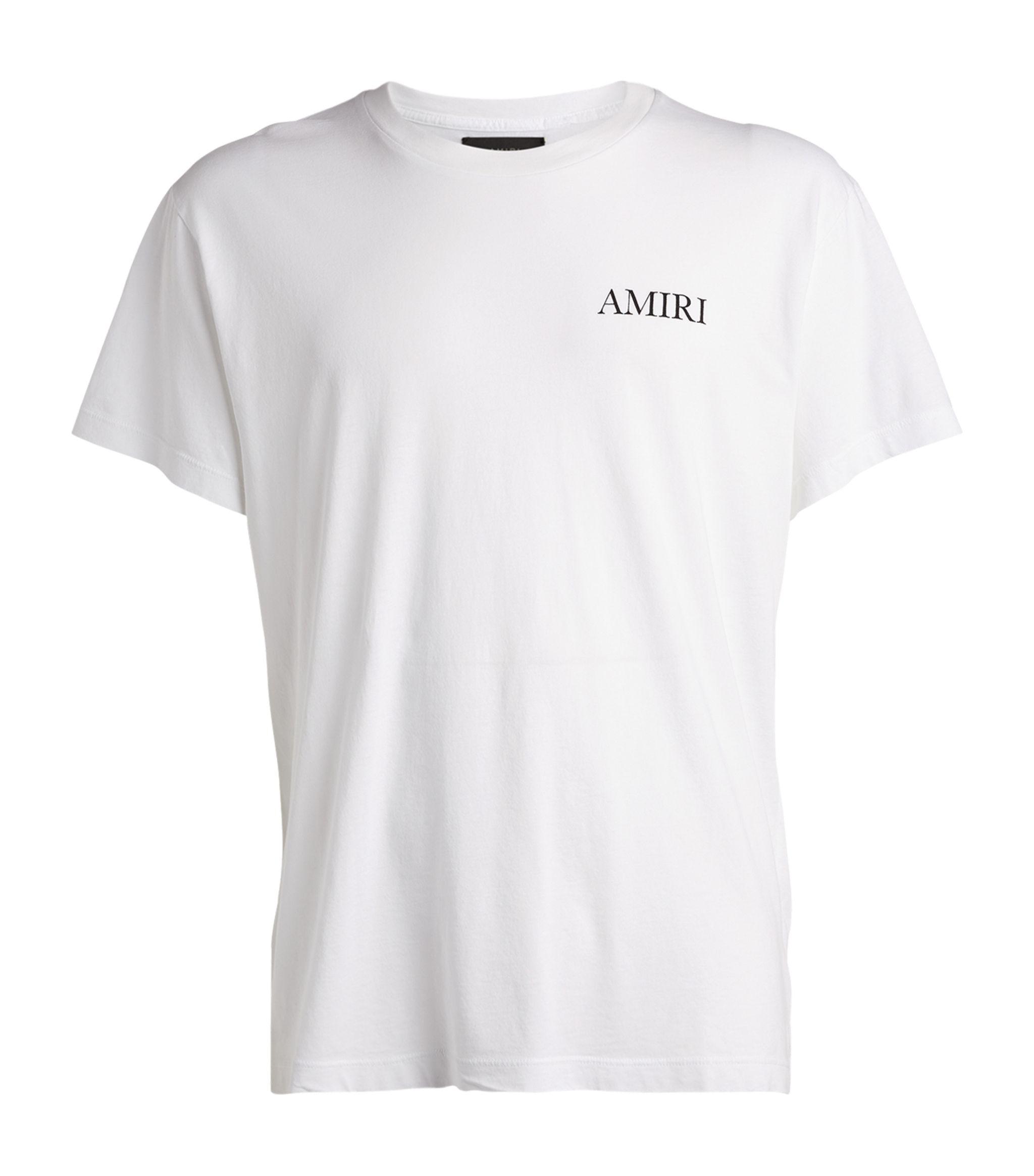 Luxury men's T-shirt - White Amiri T-shirt with graphic print