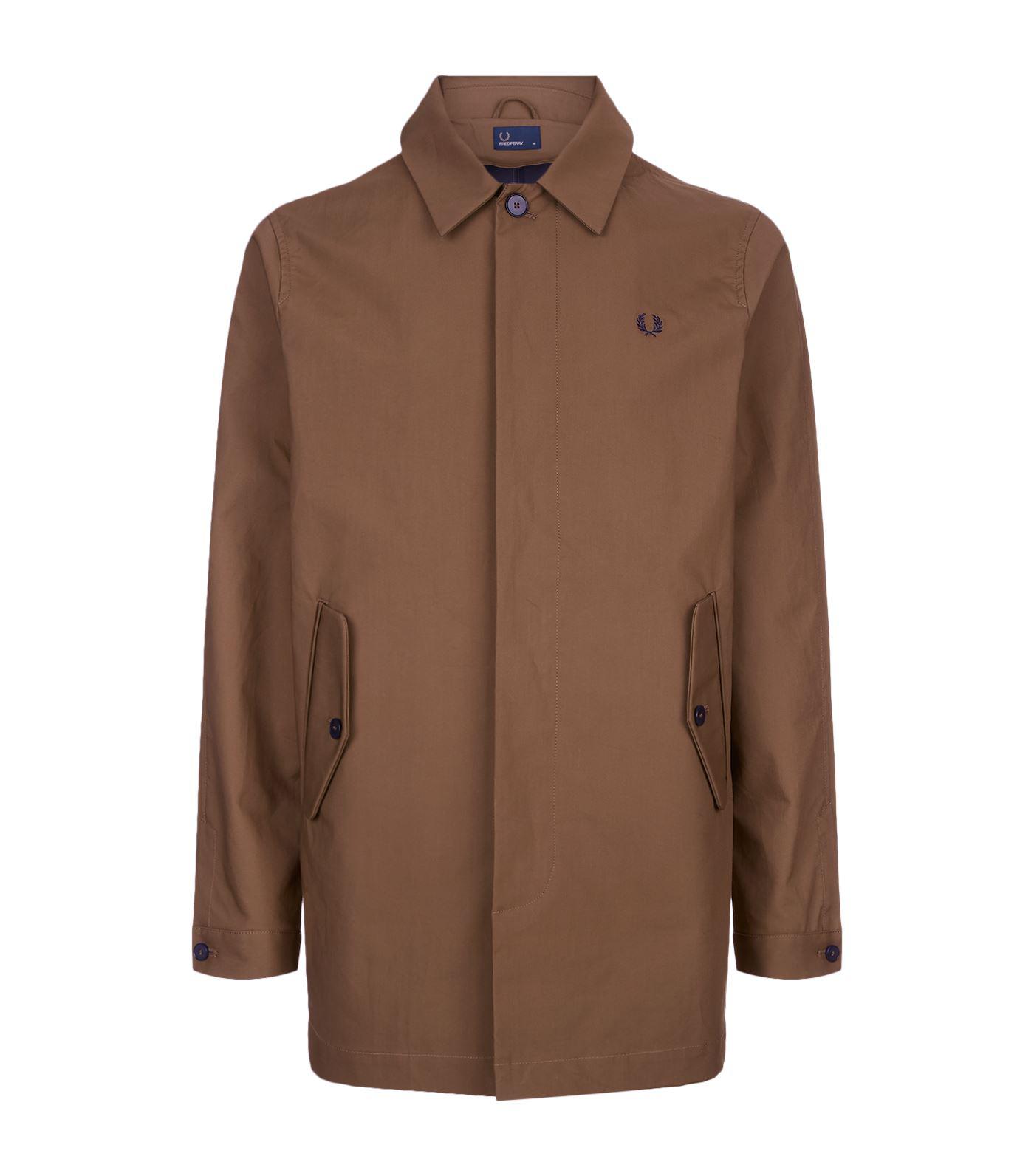 Fred Perry Cotton Caban Mac Jacket in Brown for Men - Lyst