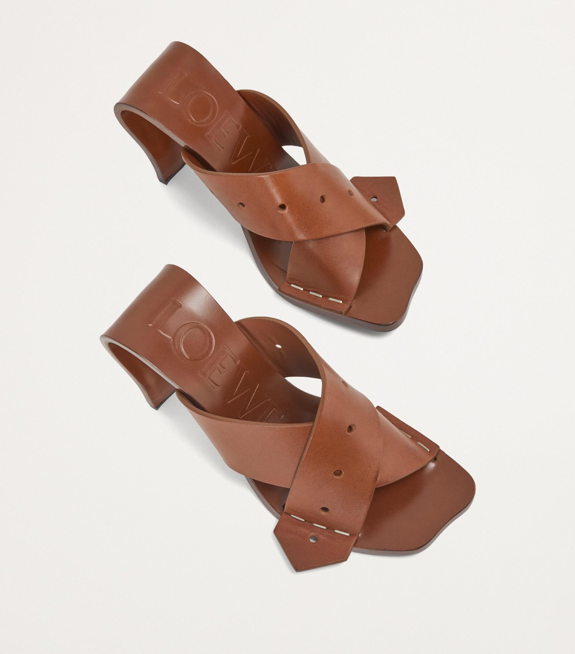 LOEWE GALA SANDAL 90 ロエベ サンダル ヒール レザー 茶 Loewe Calfskin Gala Heeled Sandals 90 in Brown | Lyst