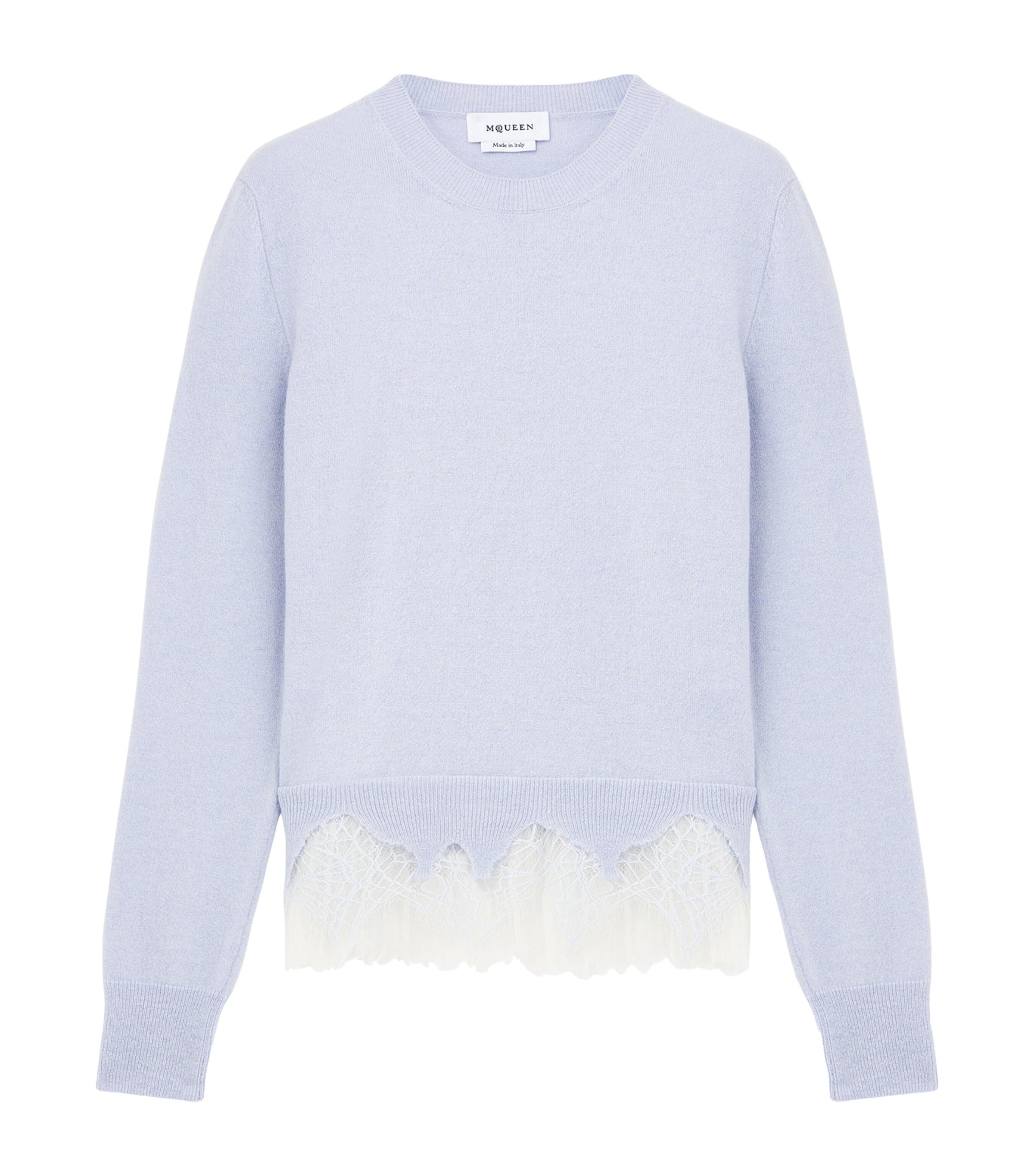 【送料&関税込】Alexander McQueen Light-blue Cotton Sweater Light blue Cotton sweater Alexander McQueen - Vitkac Canada