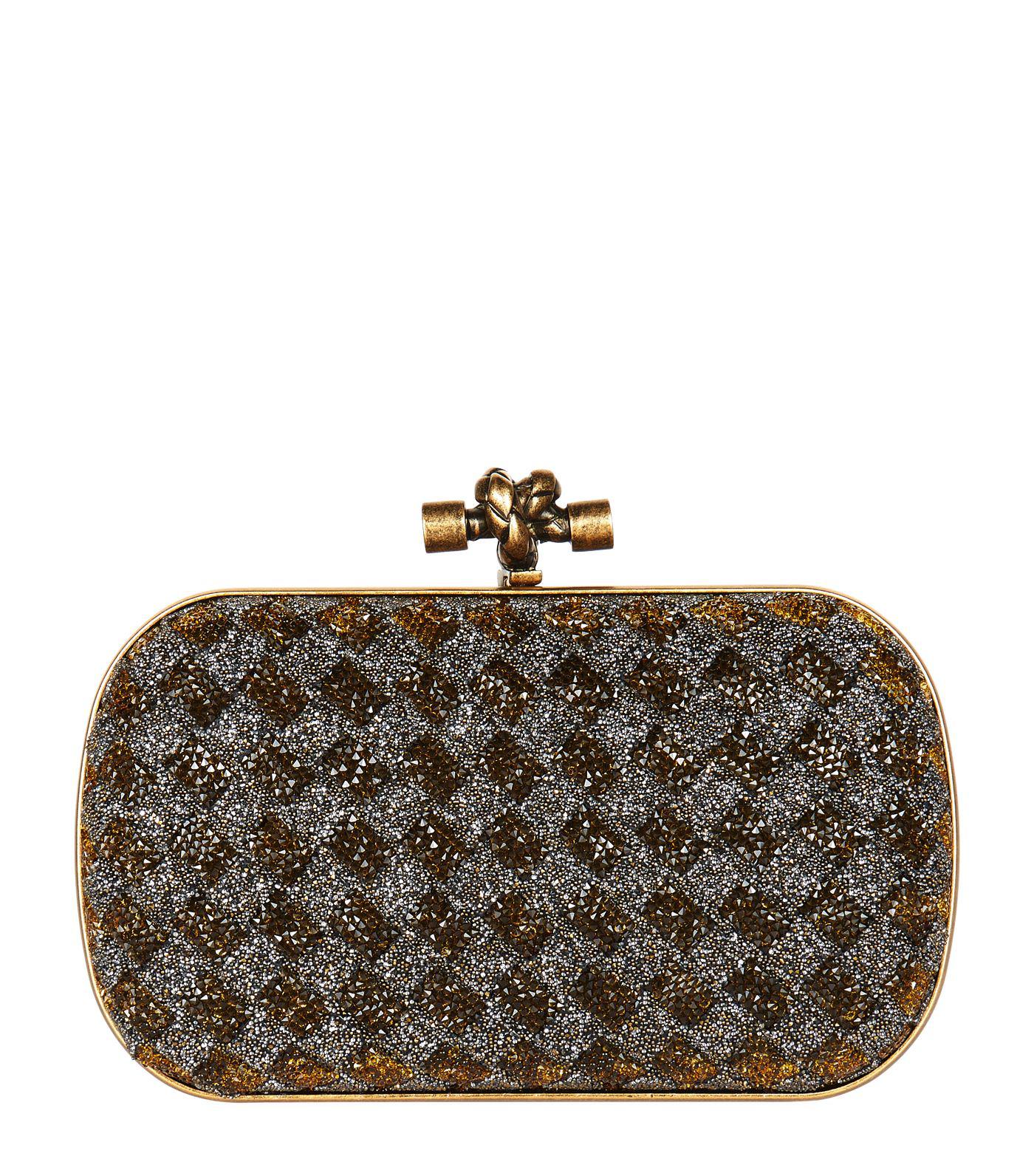 Bottega veneta metallic best sale clutch