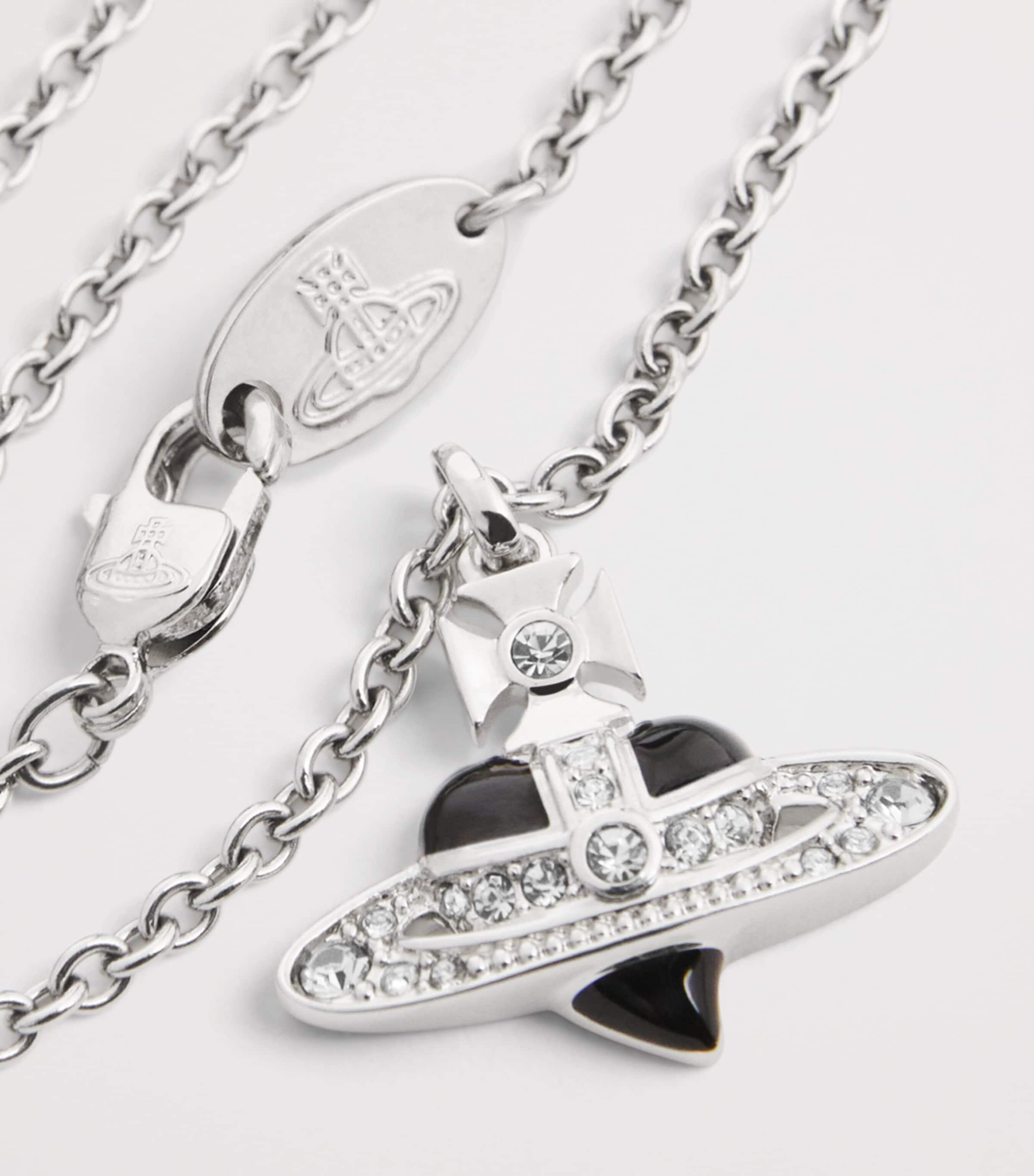 Vivienne Westwood Diamante Heart Necklace in Metallic for Men | Lyst