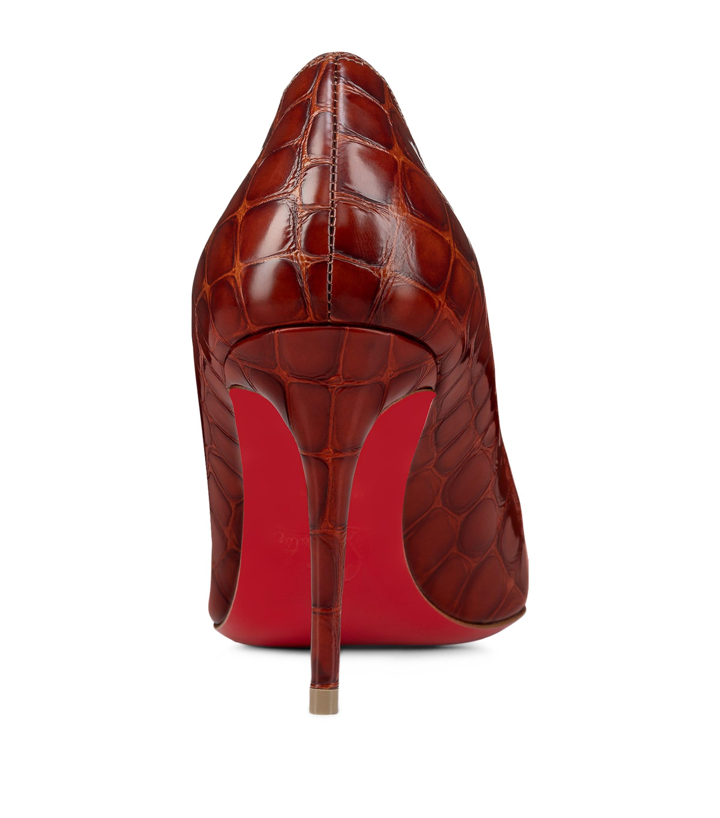 Christian Louboutin Kate Croc-Embossed Leather Pumps 85 in
