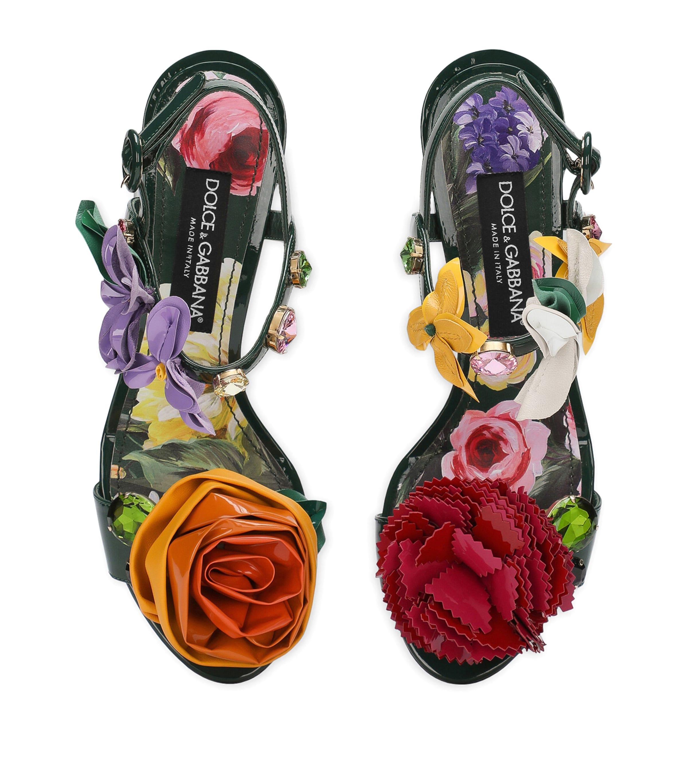 靴 Dolce&Gabbana Flower Motif Sandals dolce-gabbana--Leather-Floral-