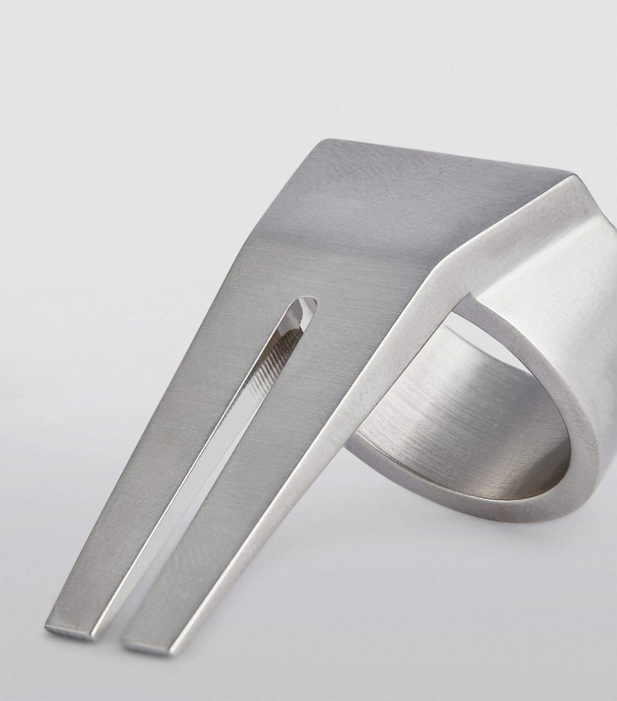 Rick Owens Palladium-plated Open Trunk Ring in Gray for Men Rick Owens Palladium-plated Open Trunk Ring in Gray for Men