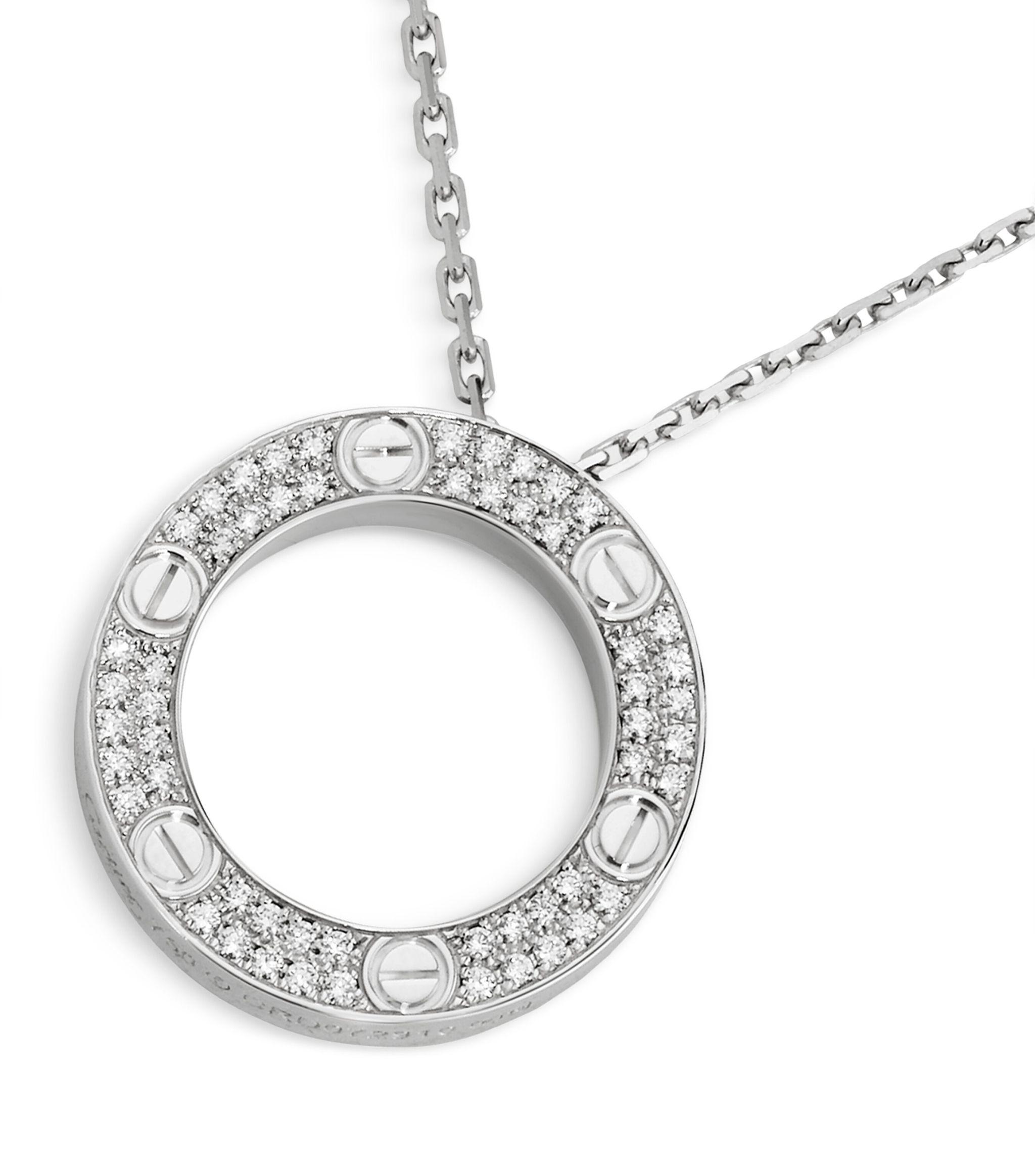 Cartier White Gold And Diamond Love Necklace in Metallic | Lyst Canada