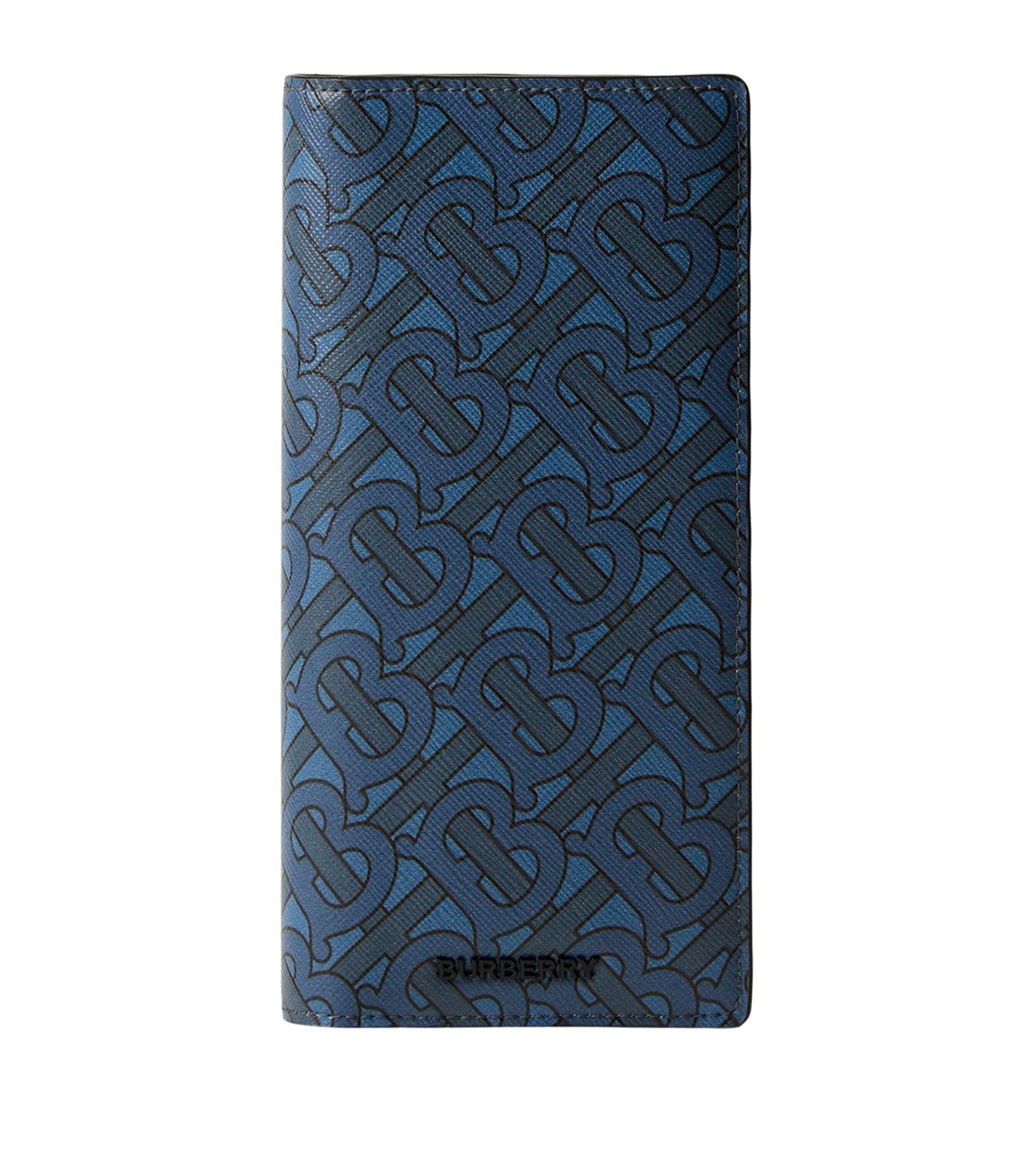 Burberry Monogram Print Continental Wallet in Blue for Men