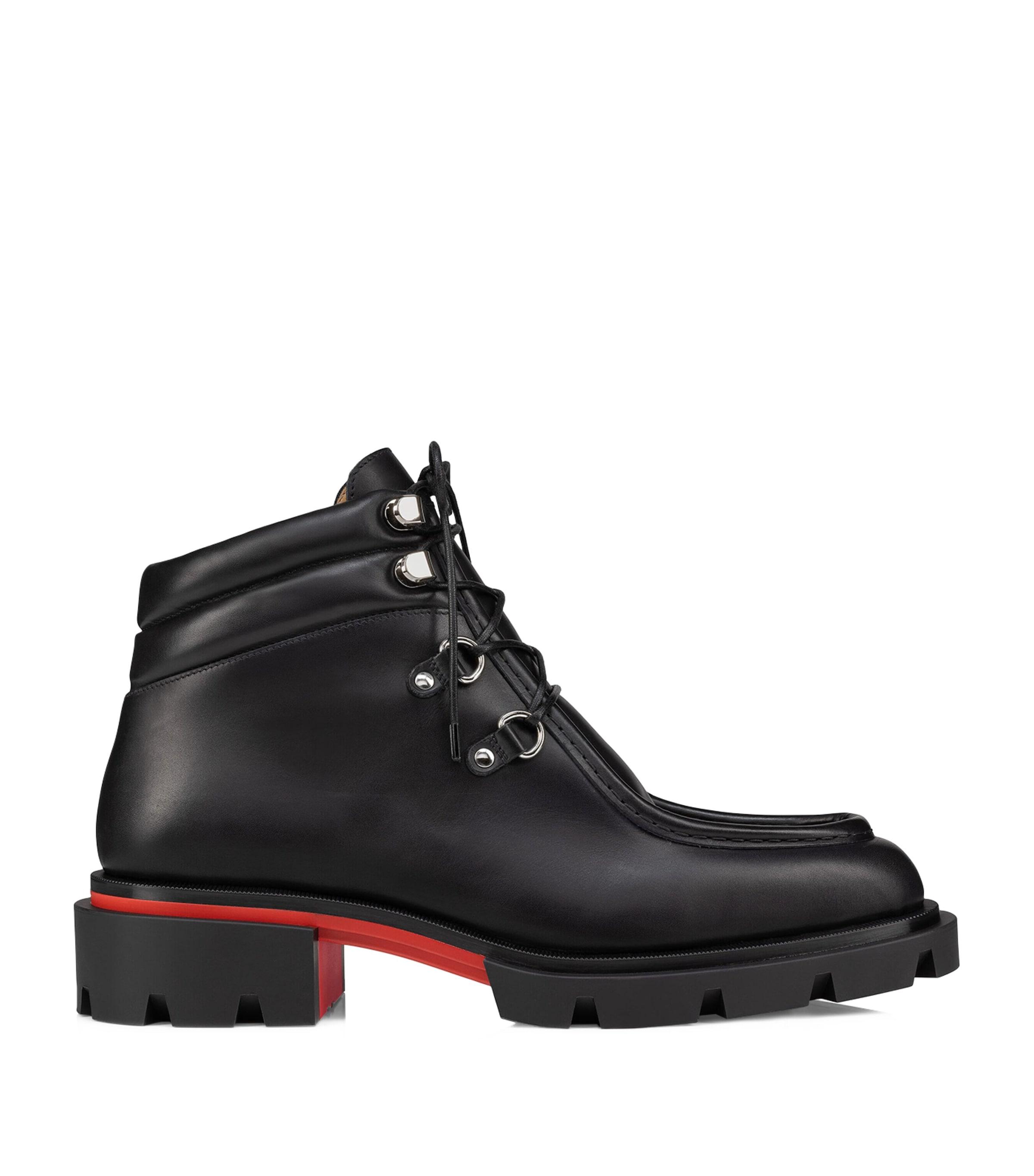 Christian Louboutin Our Pabelito Leather Ankle Boots In Black For Men 