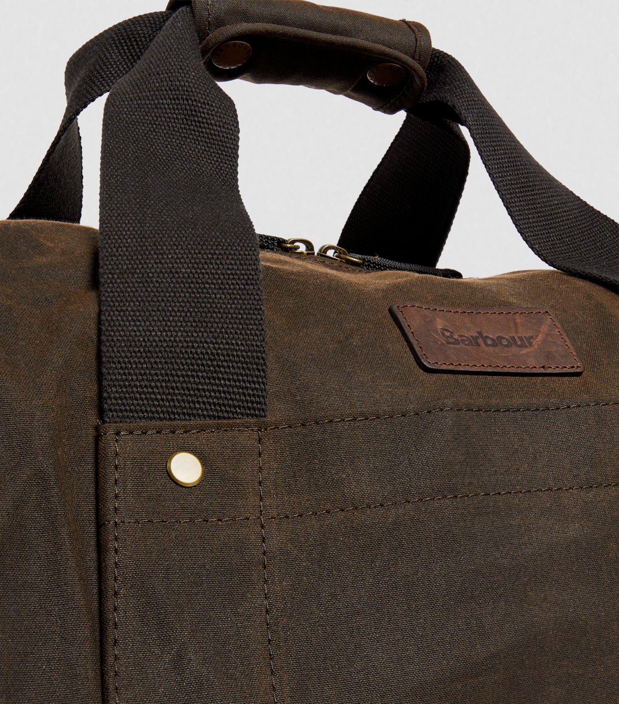 Barbour Waxed Cotton Explorer Duffle Bag in Brown for Men | Lyst