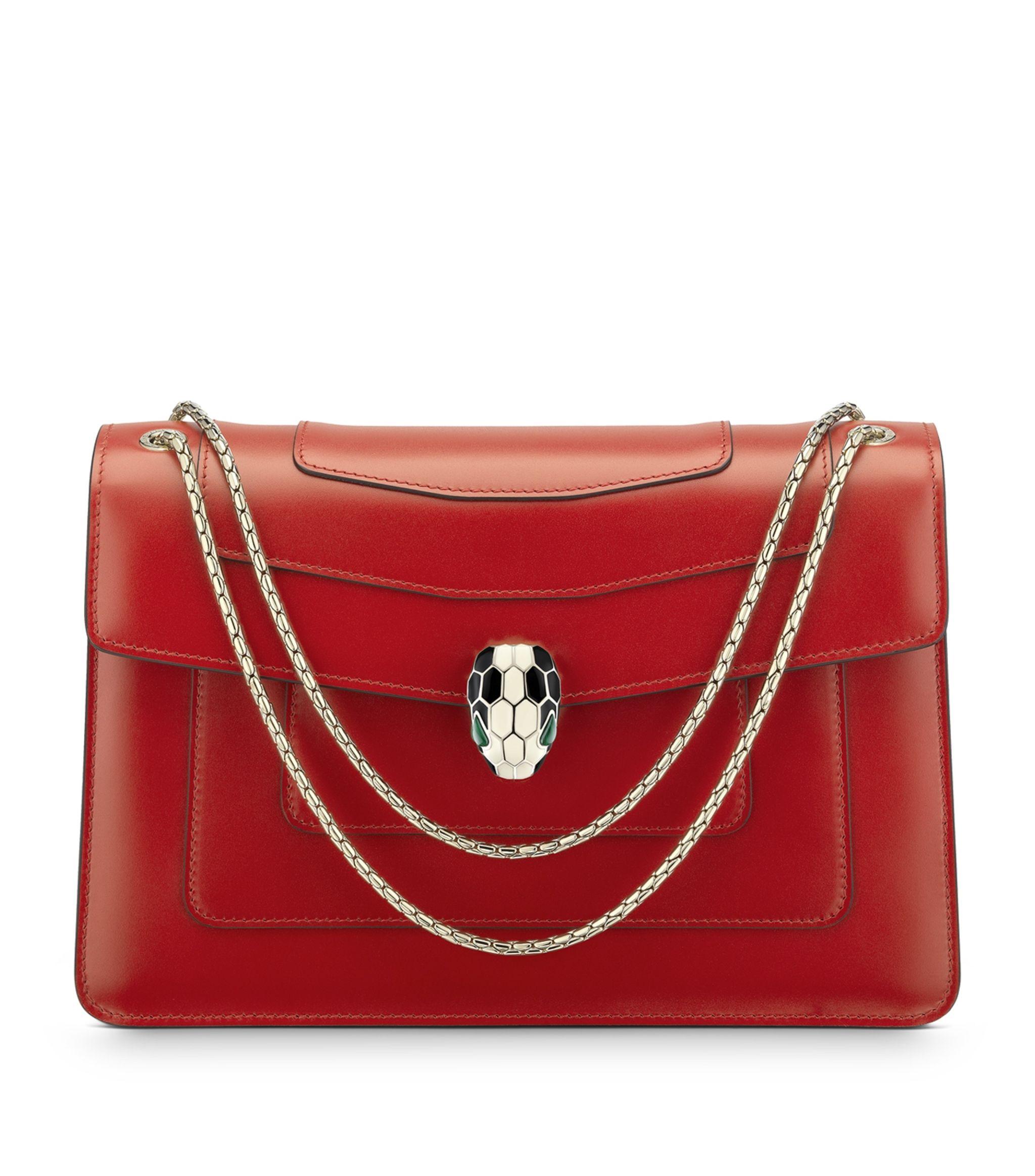 BVLGARI Red Serpenti Forever Leather Shoulder Bag | Lyst