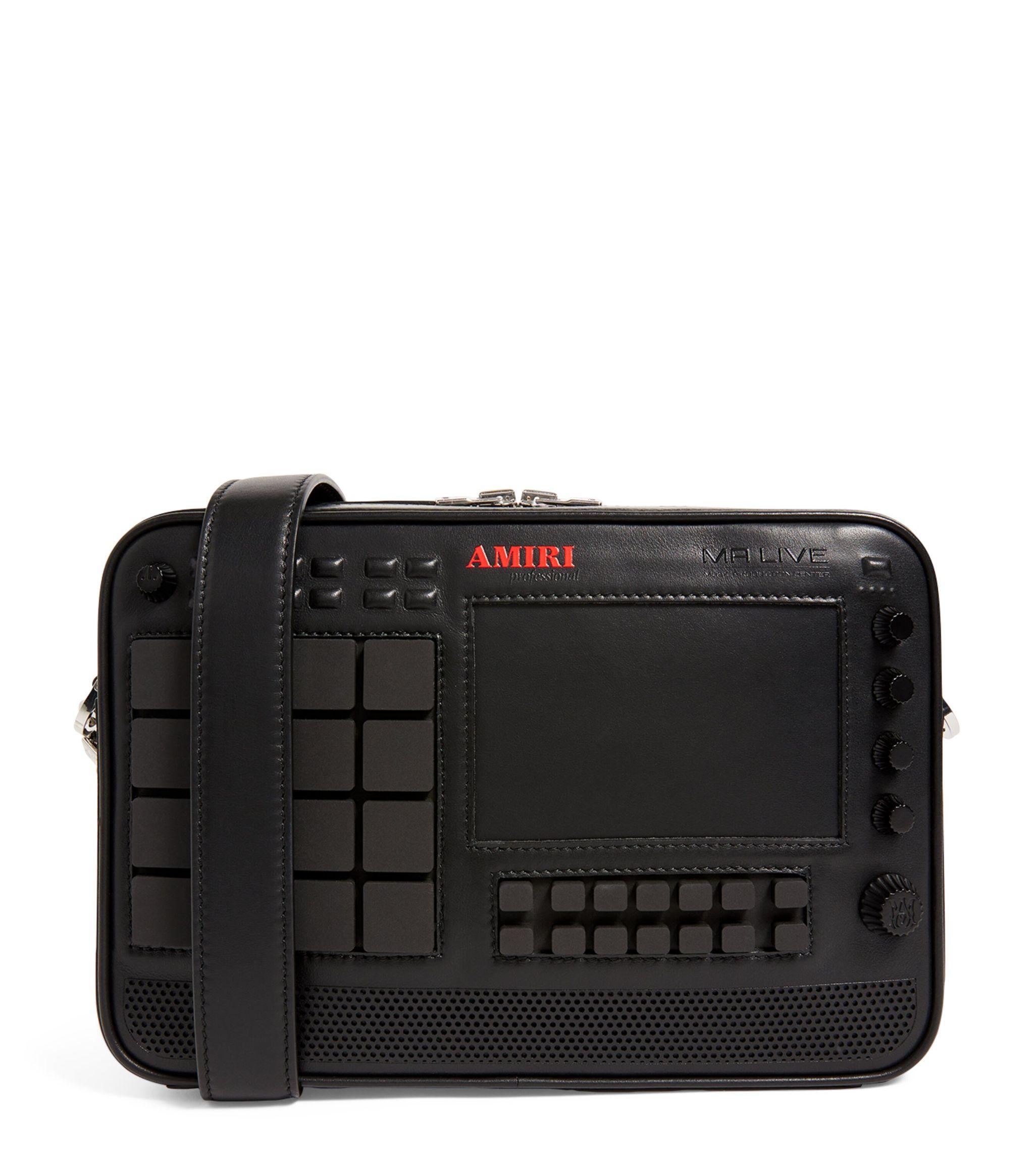 Amiri Leather Drum Machine Crossbody Bag in Black for Men Lyst