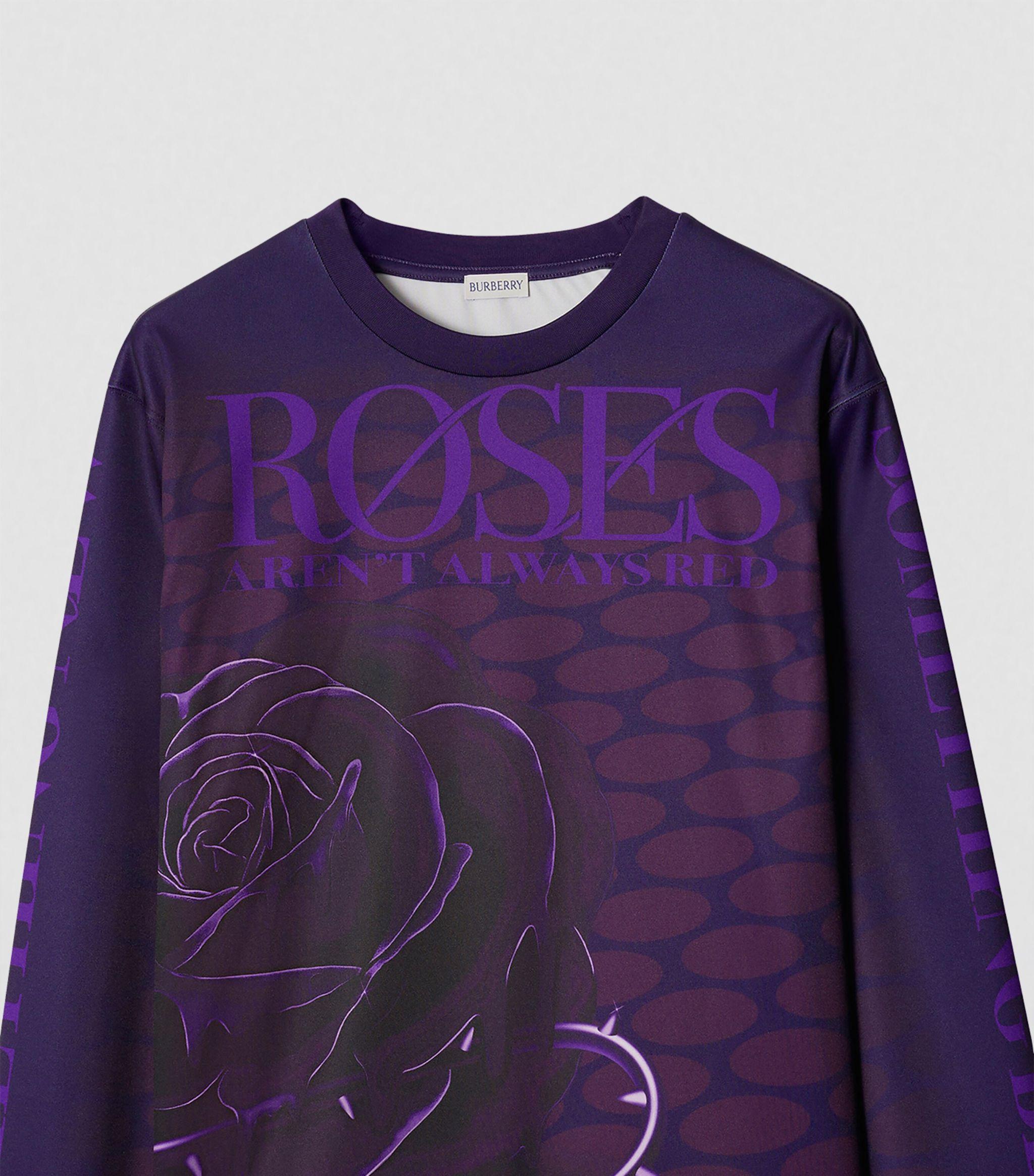Burberry Rose-print Long-sleeve T-shirt in Purple for Men | Lyst UK
