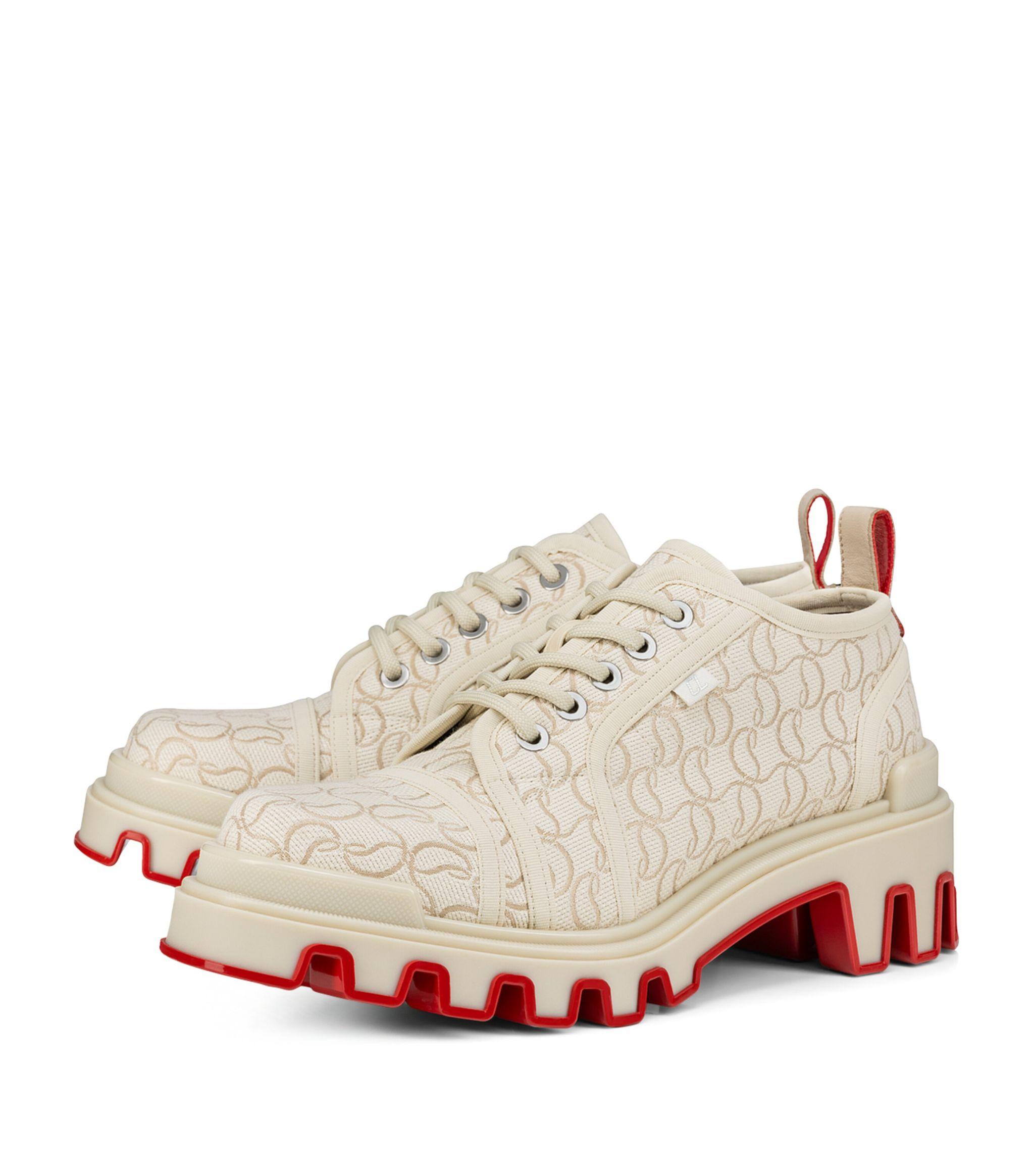 Christian Louboutin Panamic Dune Flat Jacquard Derby Shoes in