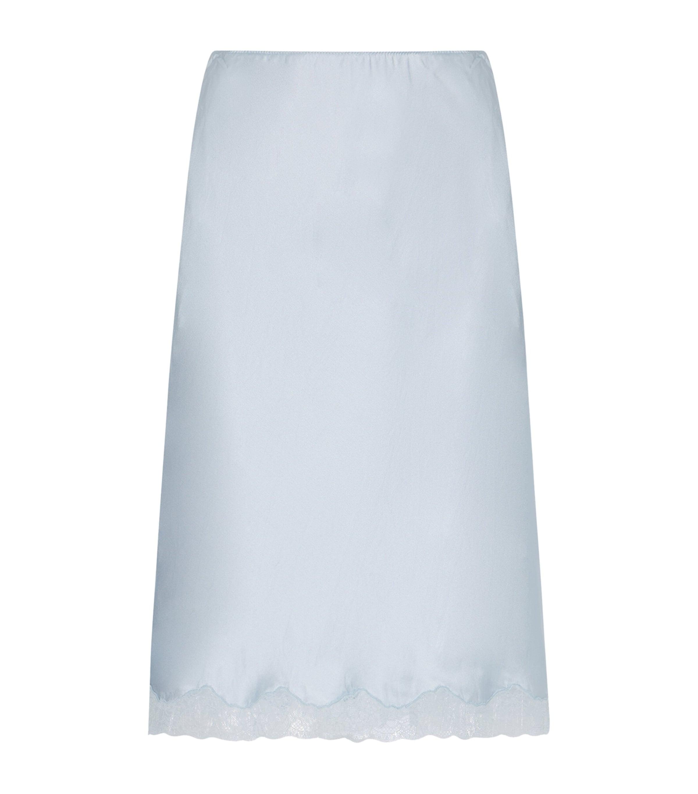 The Row Irene Silk Slip Skirt in Blue | Lyst