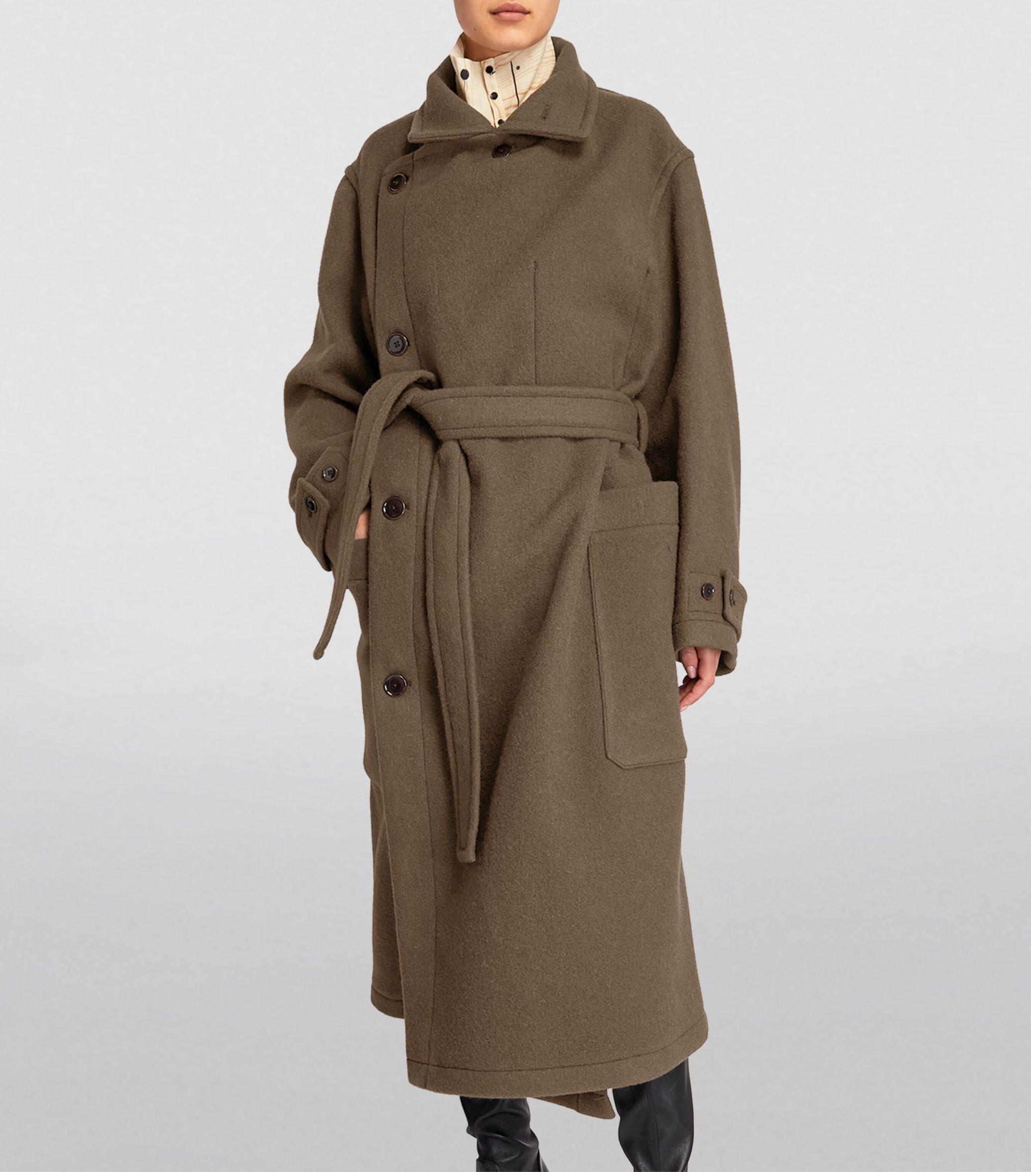 lemaire wrap coat カーキ-