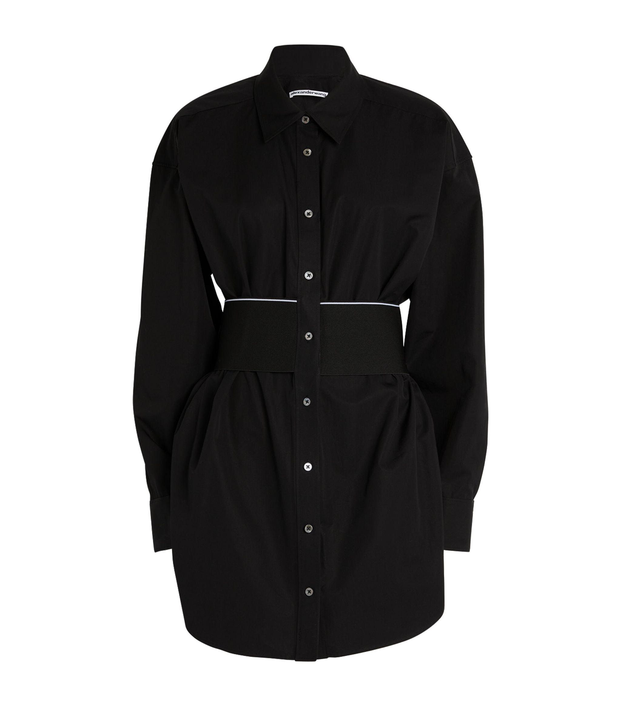 Alexander Wang Elasticated-waist Mini Dress in Black | Lyst Alexander Wang Elasticated-waist Mini Dress in Black | Lyst