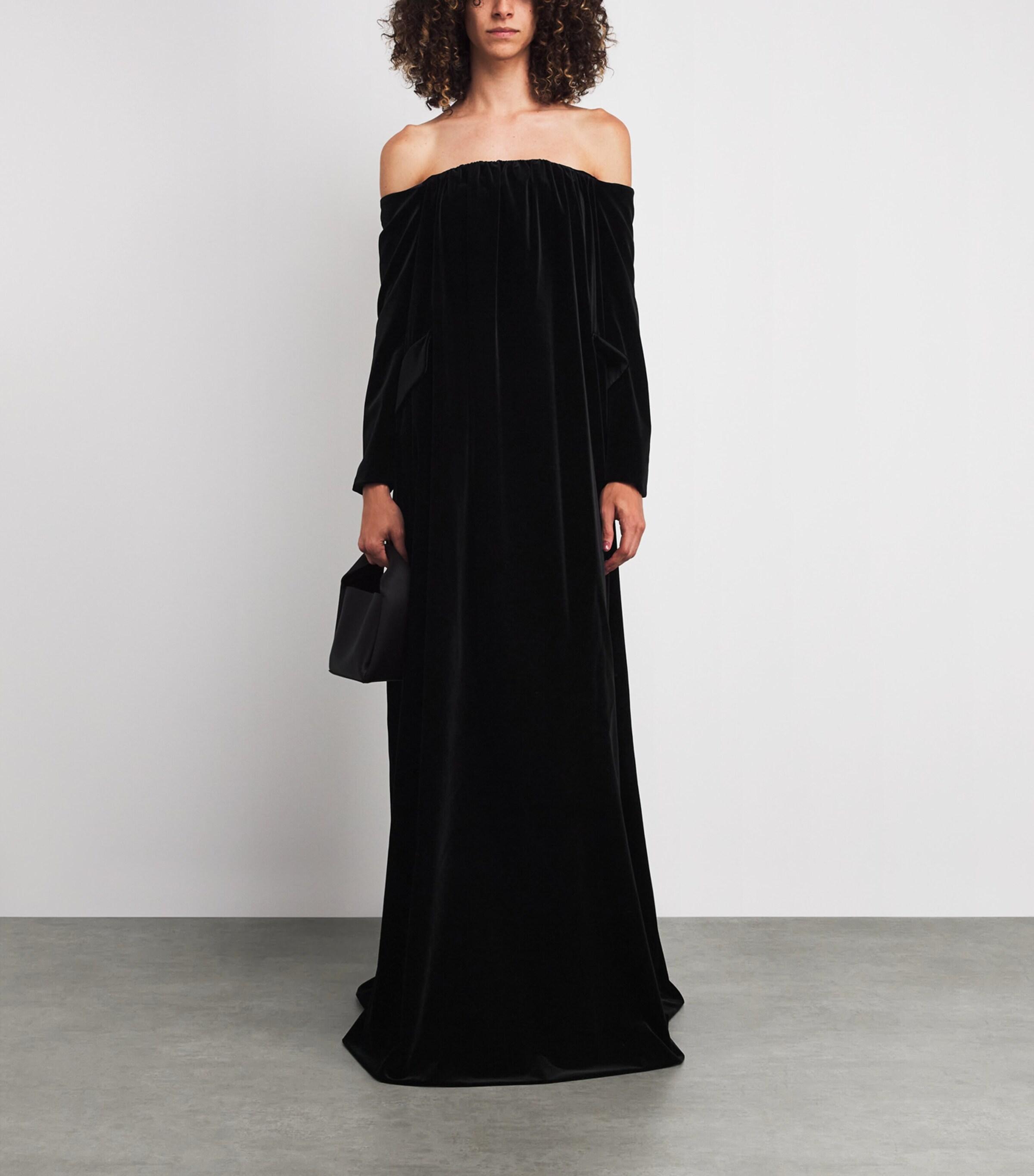 Max Mara Velvet Off-The-Shoulder Gown in Black Lyst UK