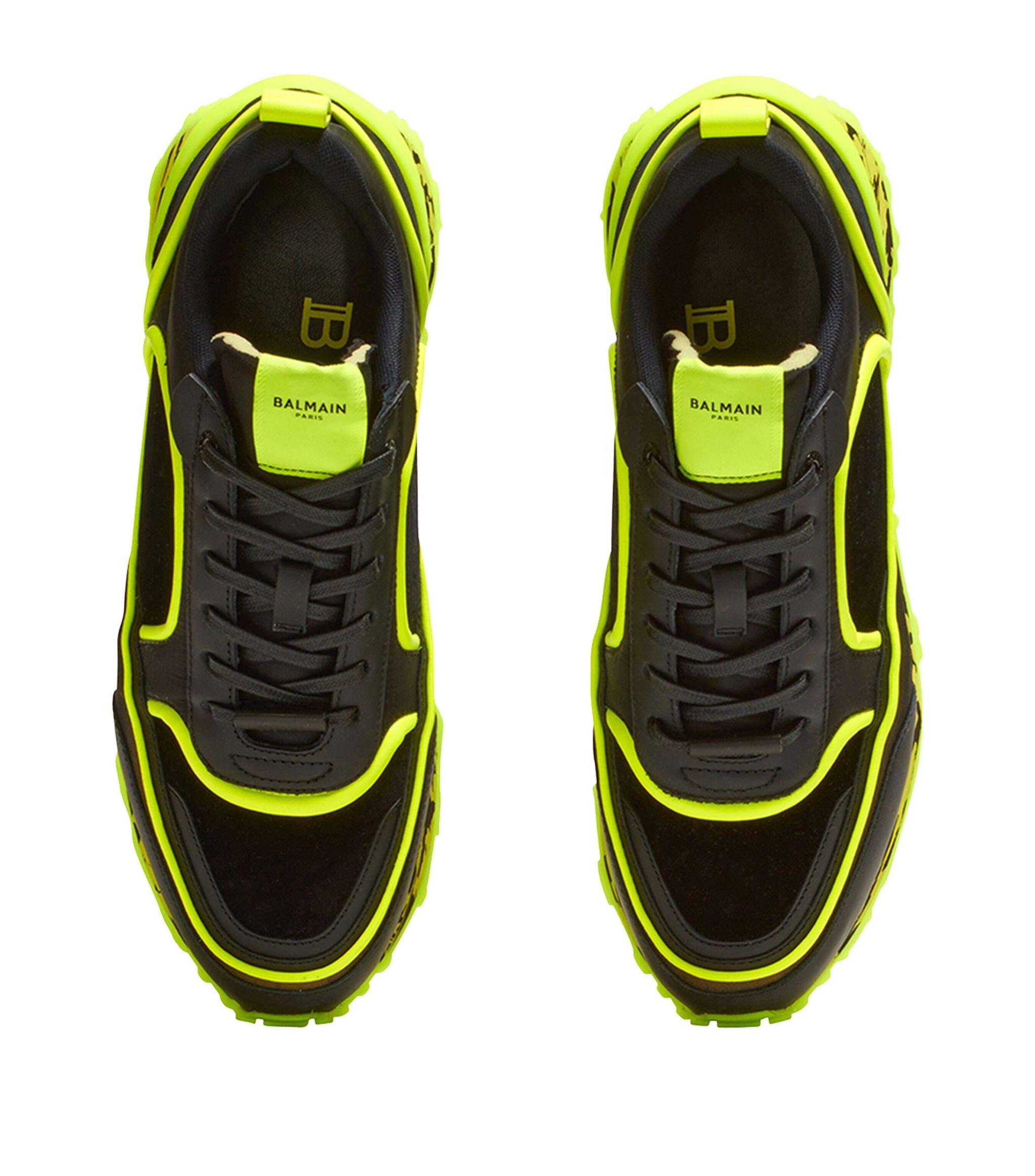Balmain Racer Runner Sneakers in Green for Men | Lyst