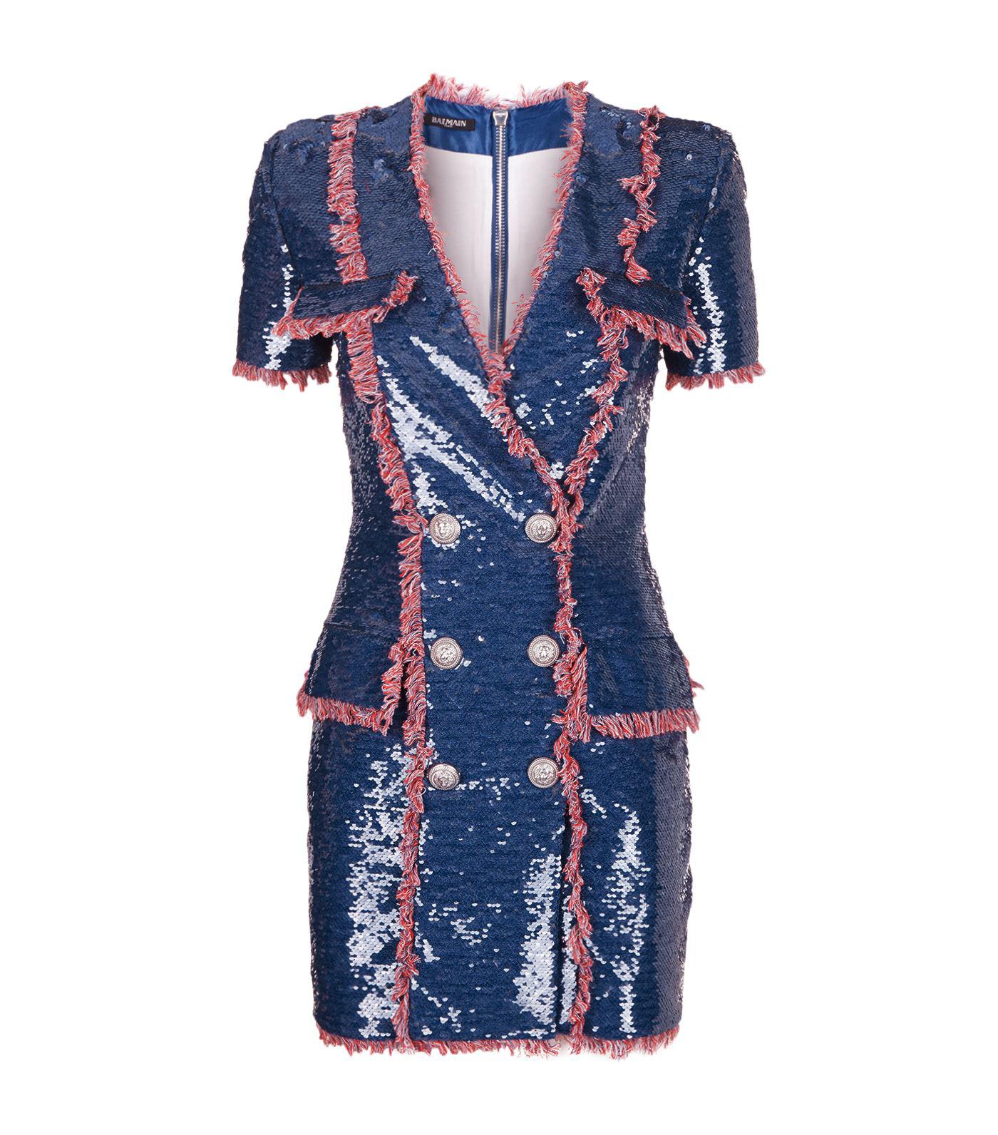 balmain fringe dress