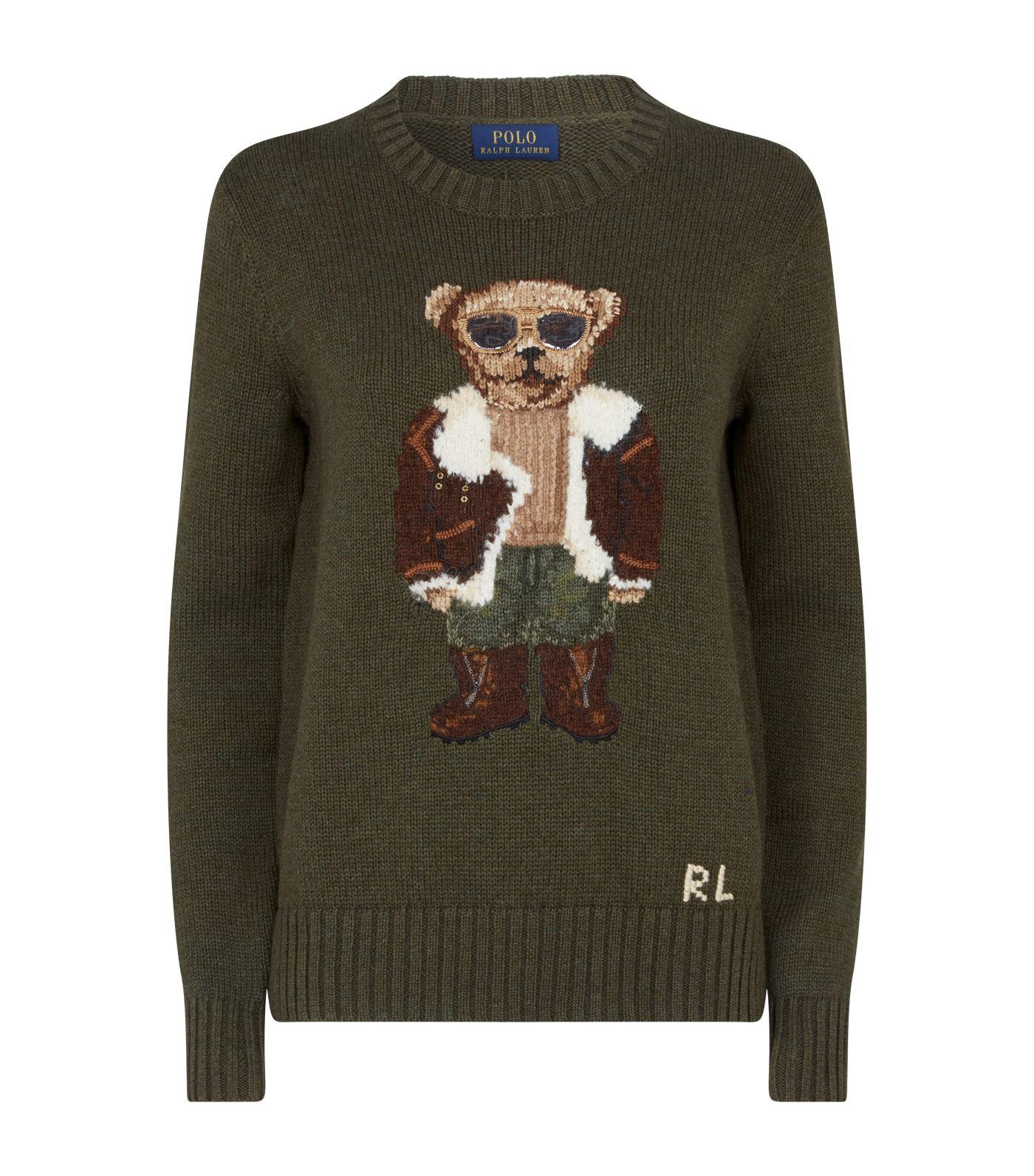Polo Ralph Lauren Aviator Polo Bear Sweater in Green | Lyst