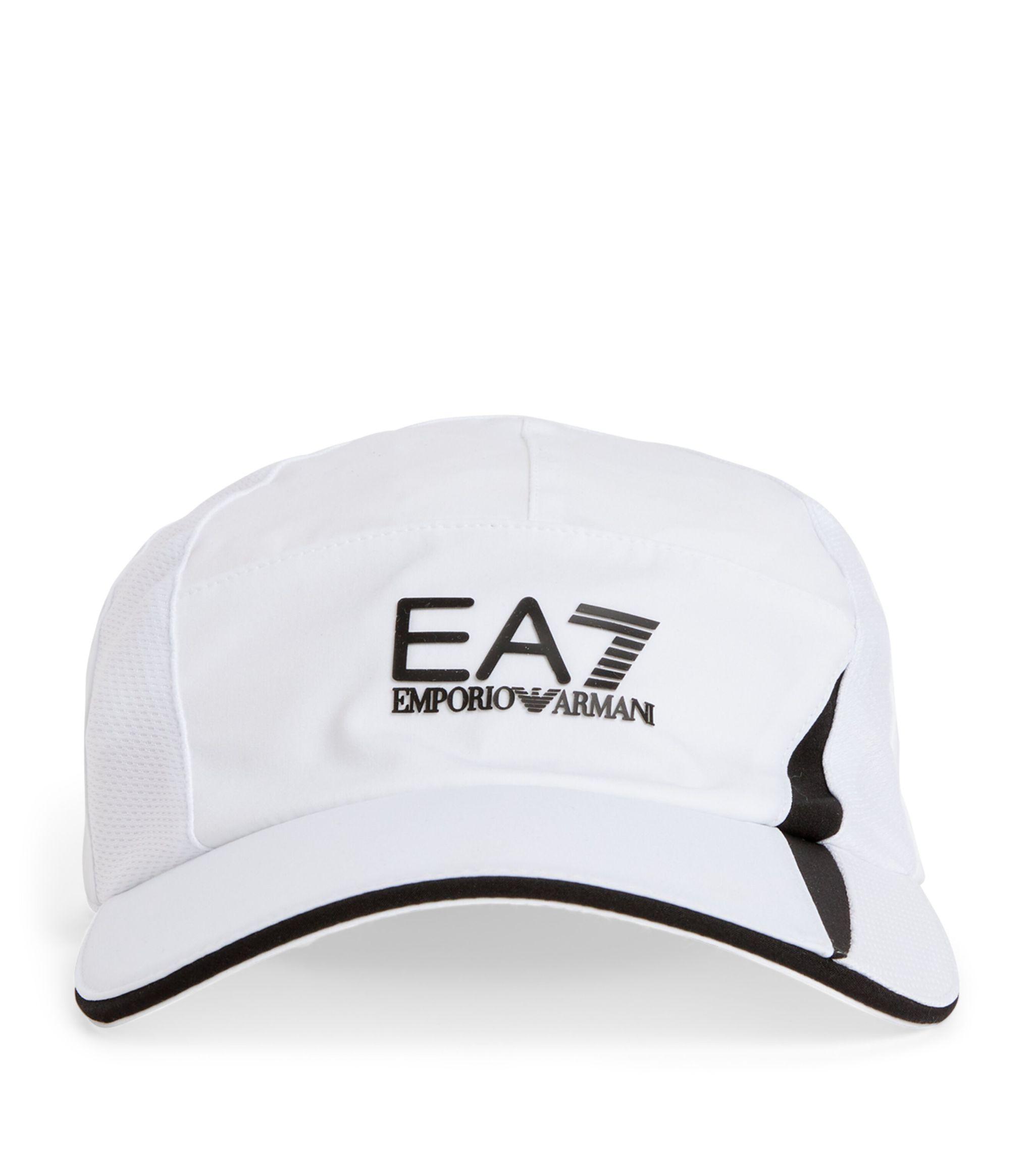 EA7 Logo Tennis Cap in White for Men | Lyst