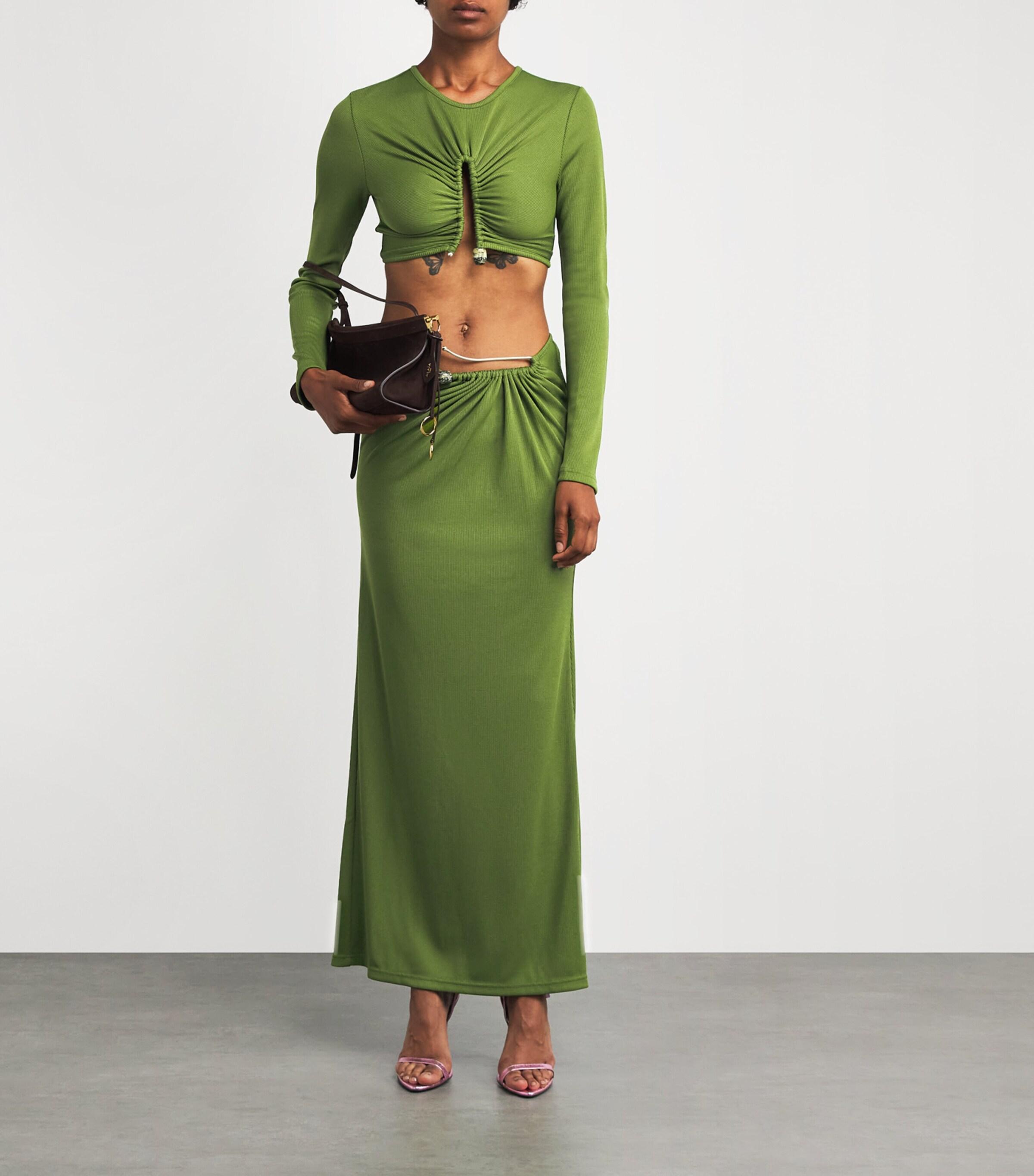 【Christopher Esber】Crescent 三日月形クロップドトップ Christopher Esber - Embellished cutout cropped top